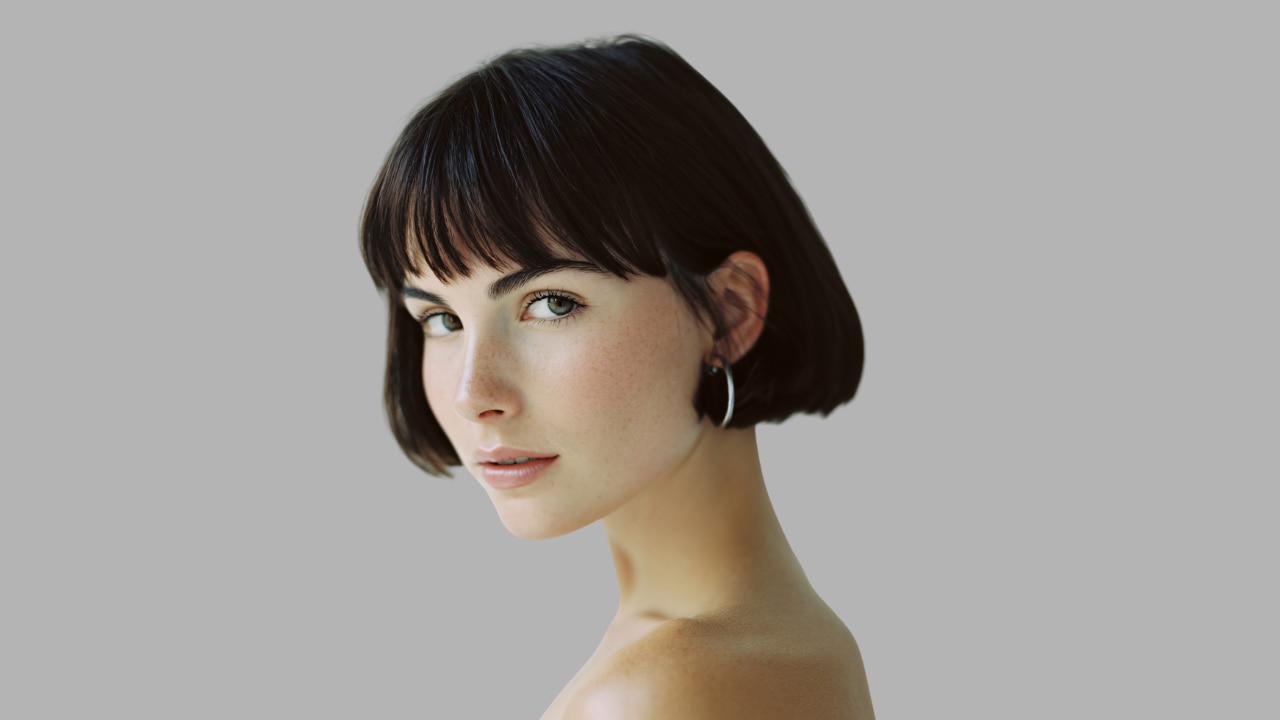 Pinned-Back Bob with Hair Accessories