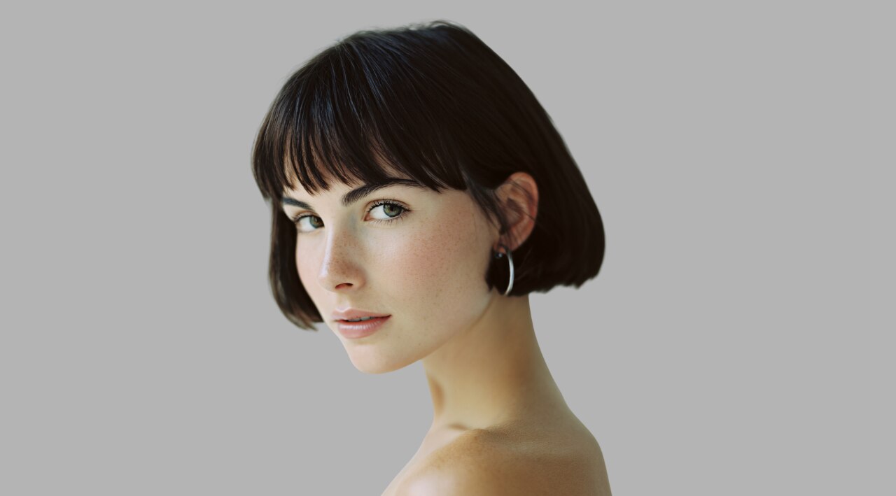 Pinned-Back Bob with Hair Accessories