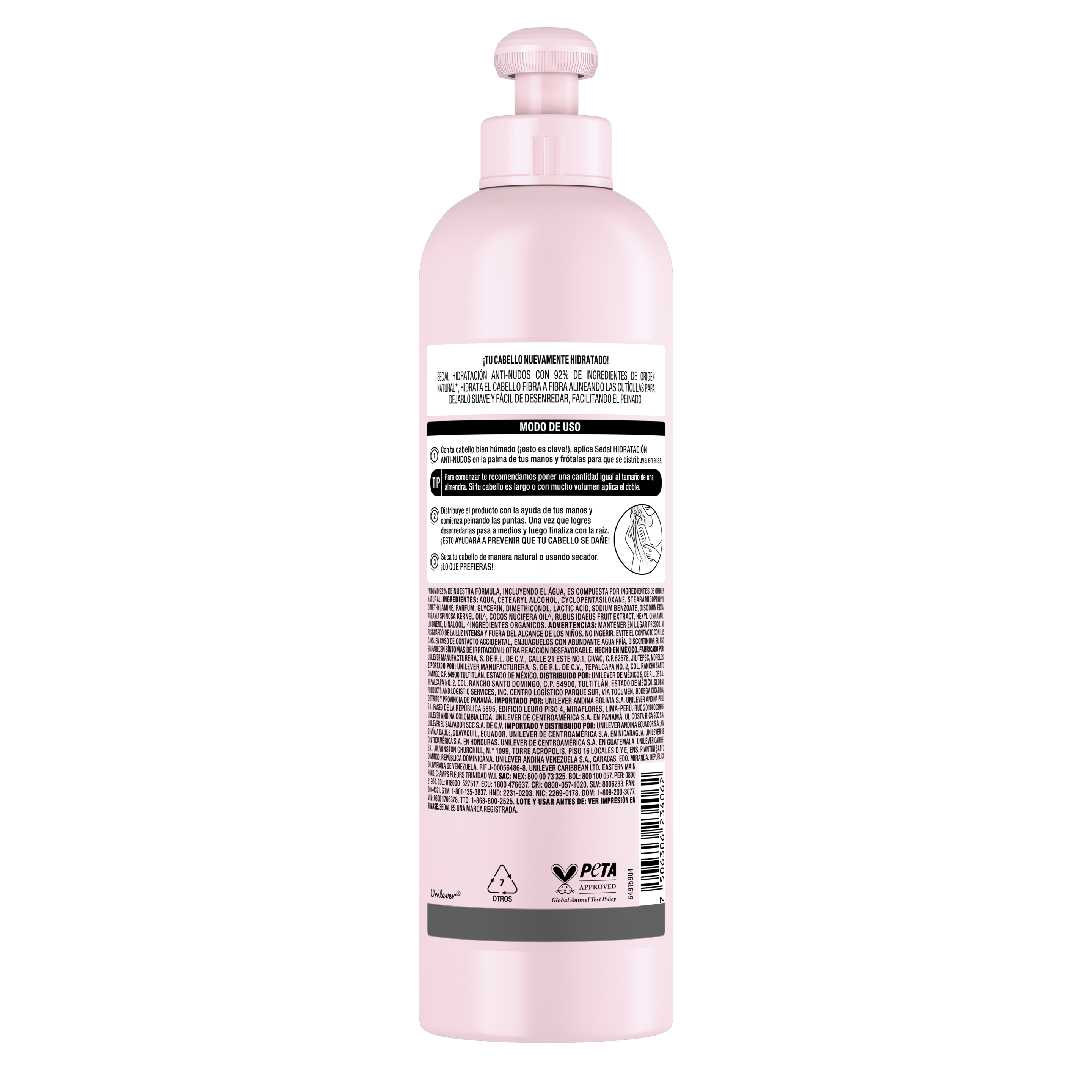 Crema para Peinar Sedal Hidratación Anti Nudos Frambuesa y Óleos 300ml