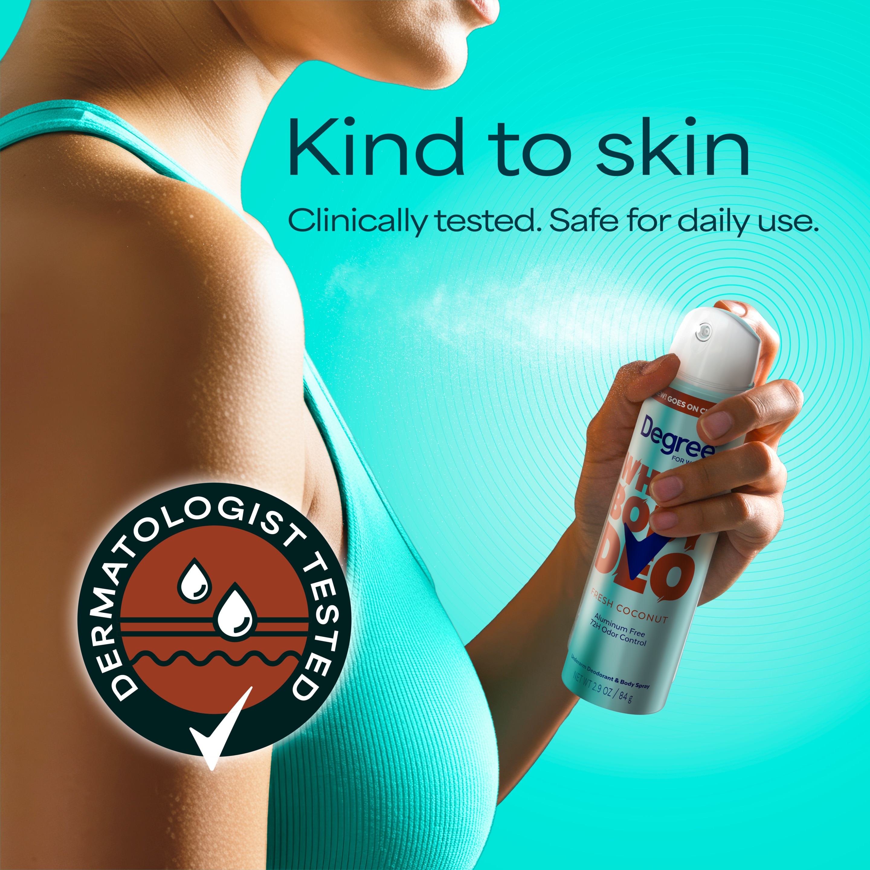 Fresh Coconut Whole Body Deodorant Spray For Women, Aluminum Free