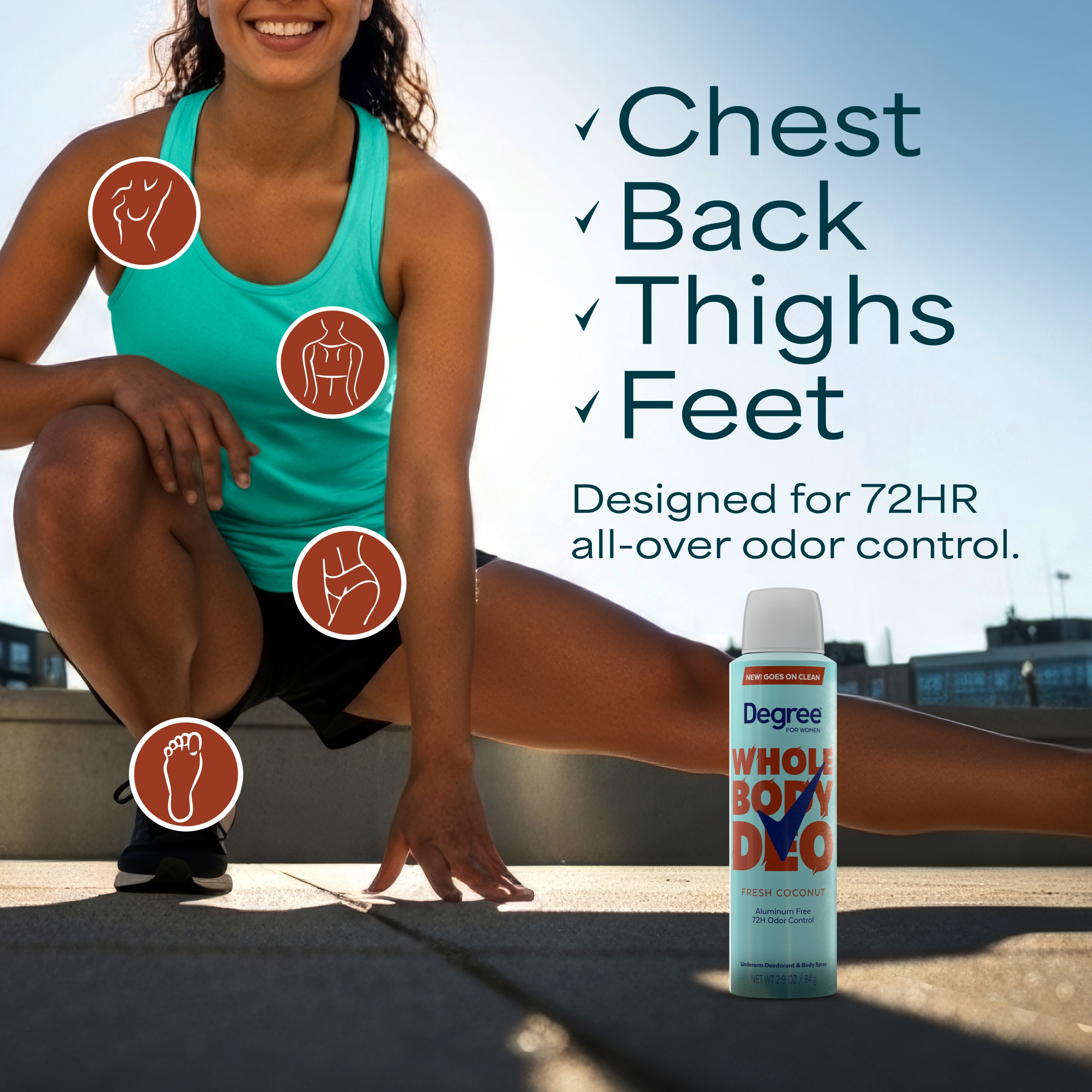 Fresh Coconut Whole Body Deodorant Spray For Women, Aluminum Free