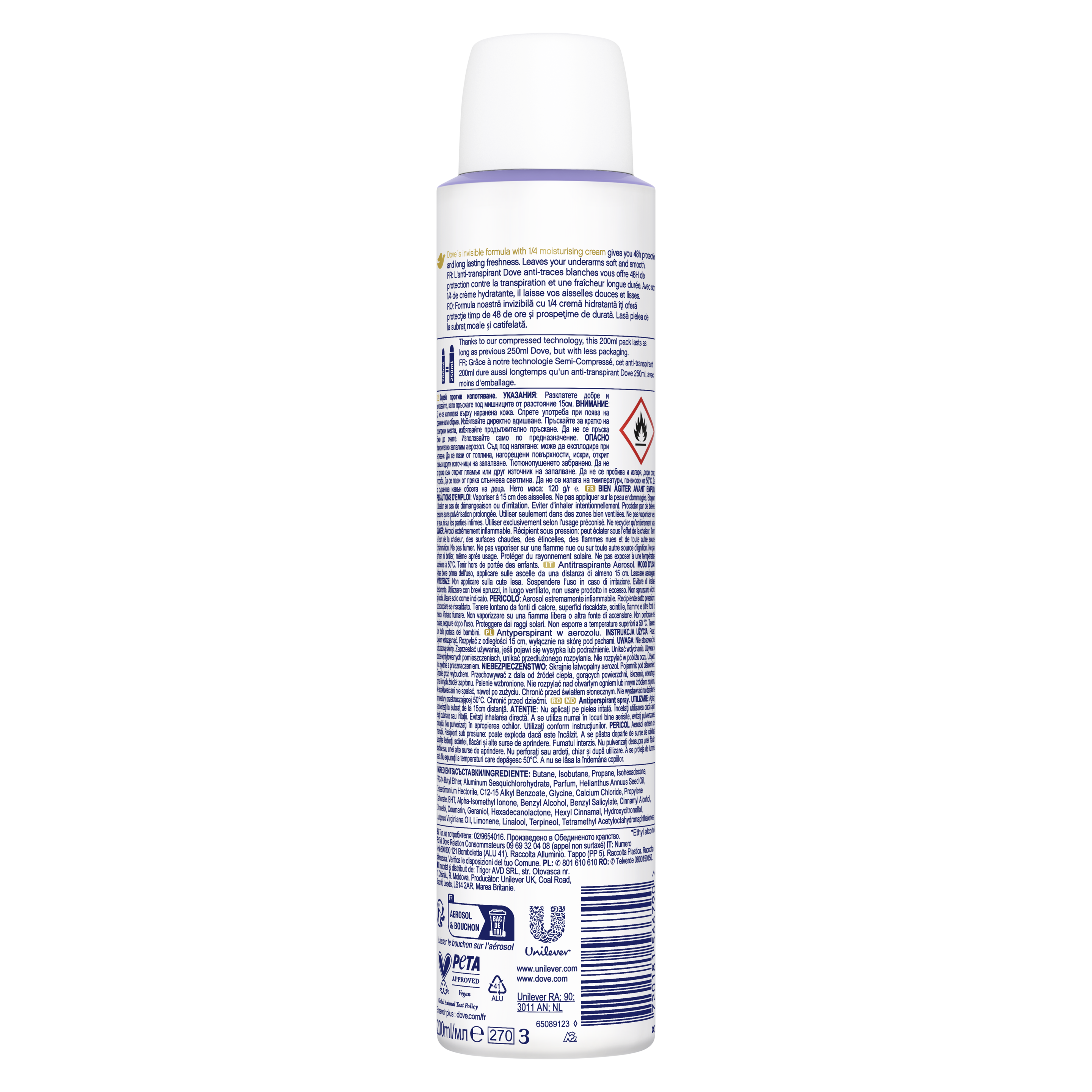 Spray Semi-Compressé Anti-Transpirant Invisible Fresh 200ml