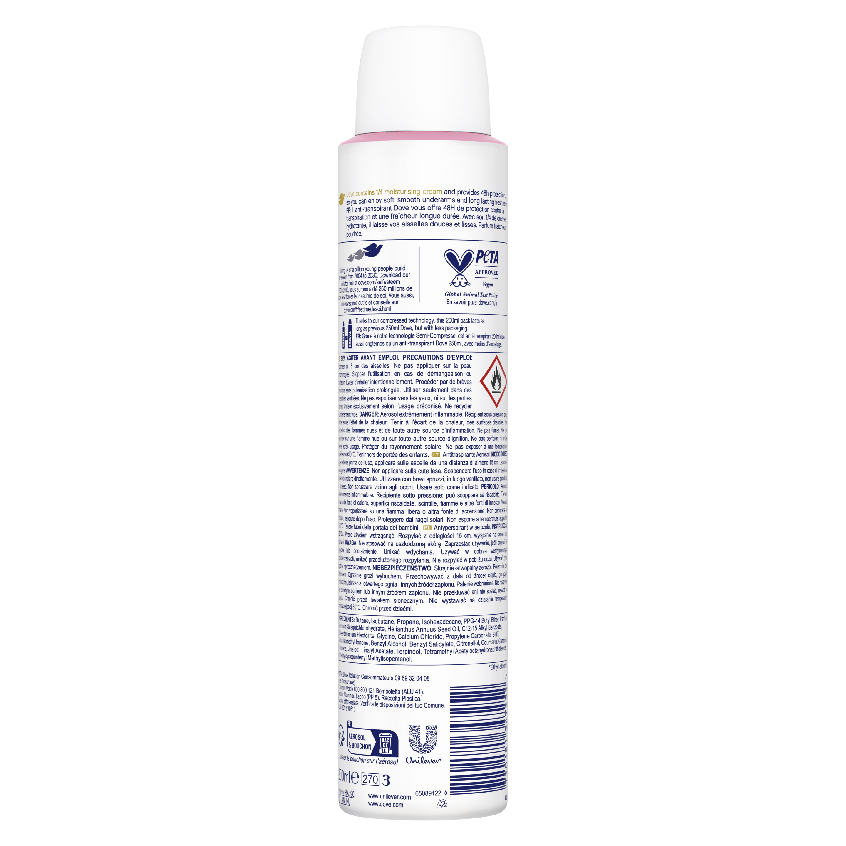 Spray Semi-Compressé Anti-Transpirant Powder Soft 200ml