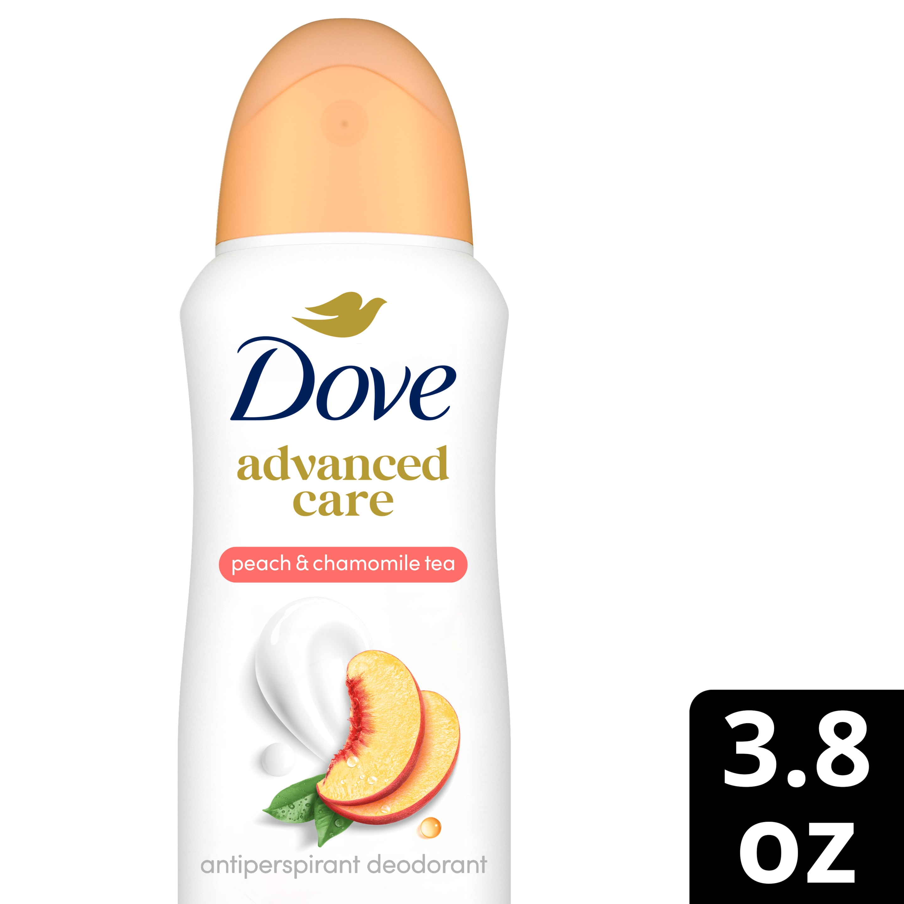 Dove Advanced Care Peach & Chamomile Tea Antiperspirant Dry Spray 3.8 oz packshot