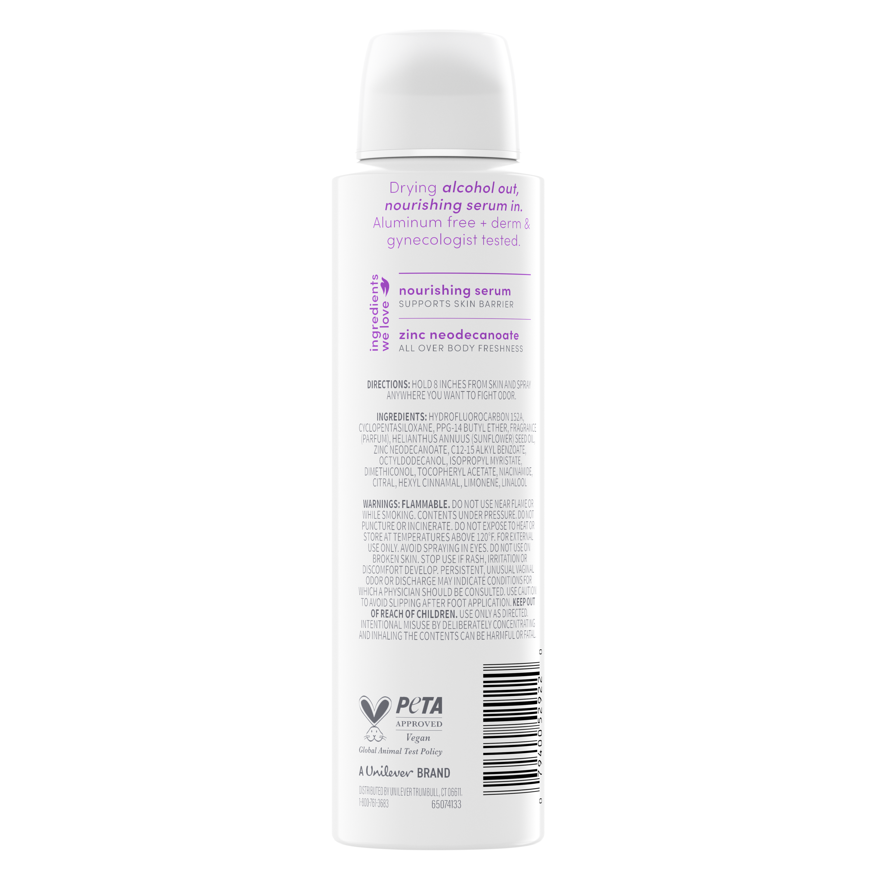 Dove Lavender Bloom Alcohol-Free Whole Body Deodorant Spray packshot