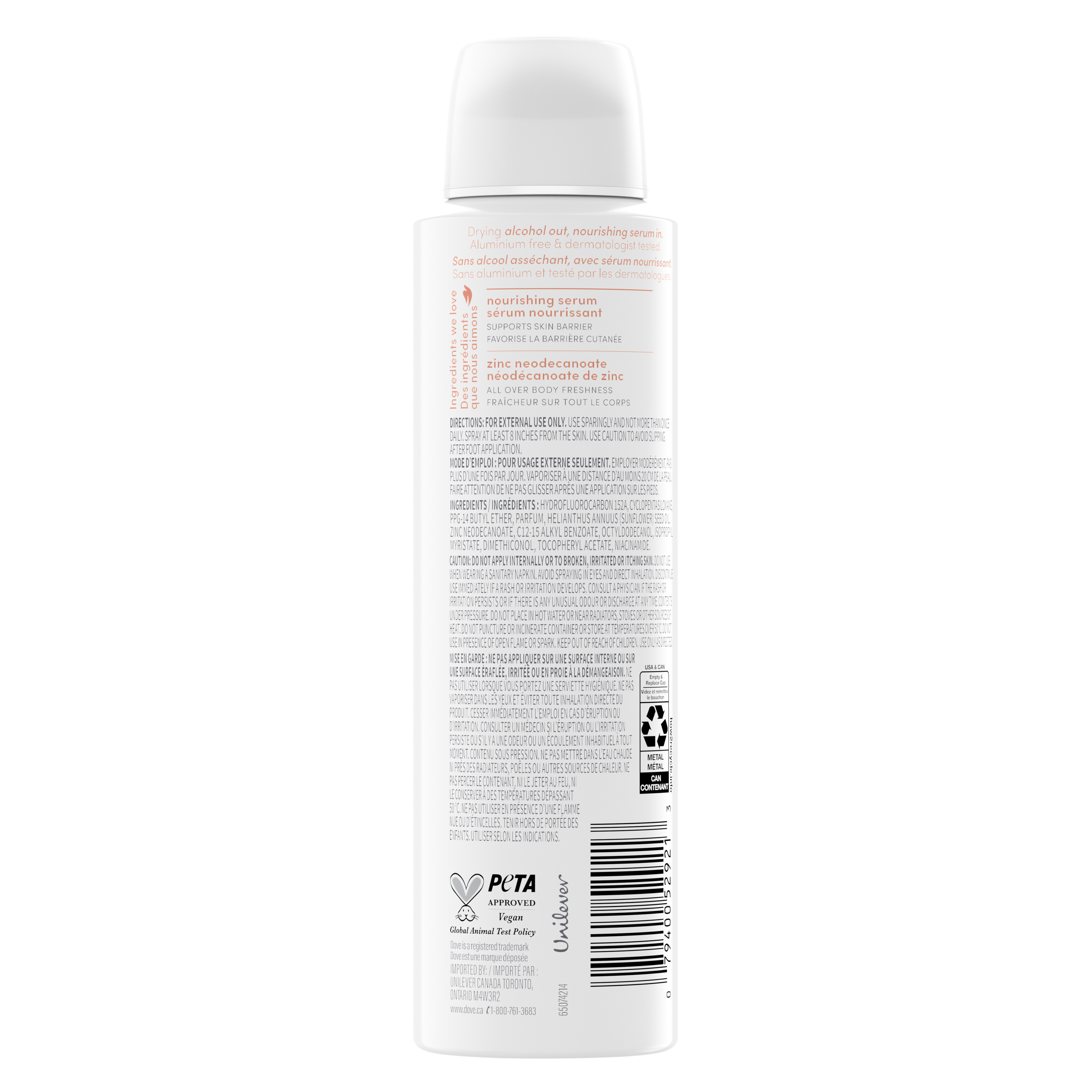 Dove Peach Glow Alcohol-Free Whole Body Deodorant Spray