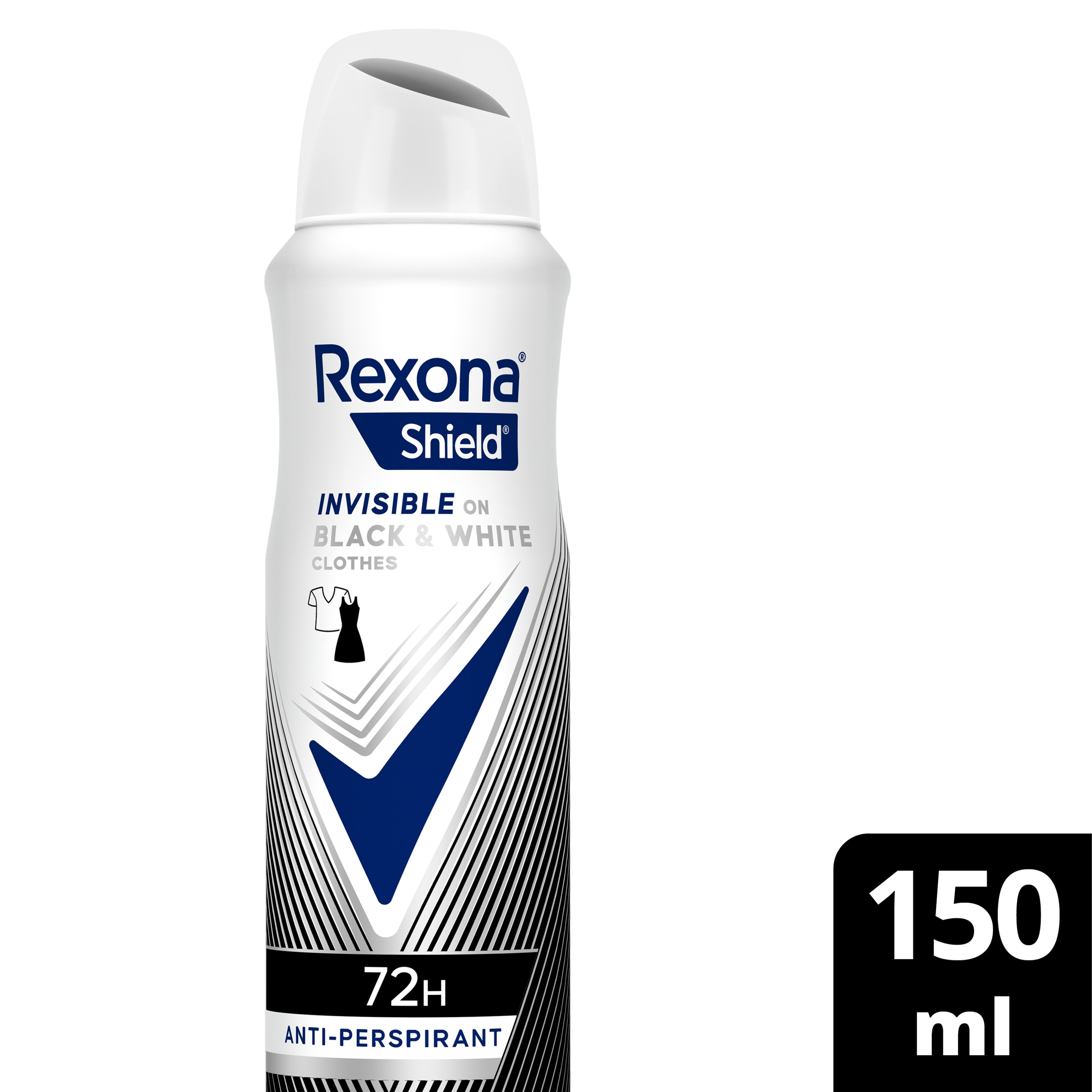 Rexona Female  Invisible Black and White  Antiperspirant Deodorant Body Spray  150ml packshot