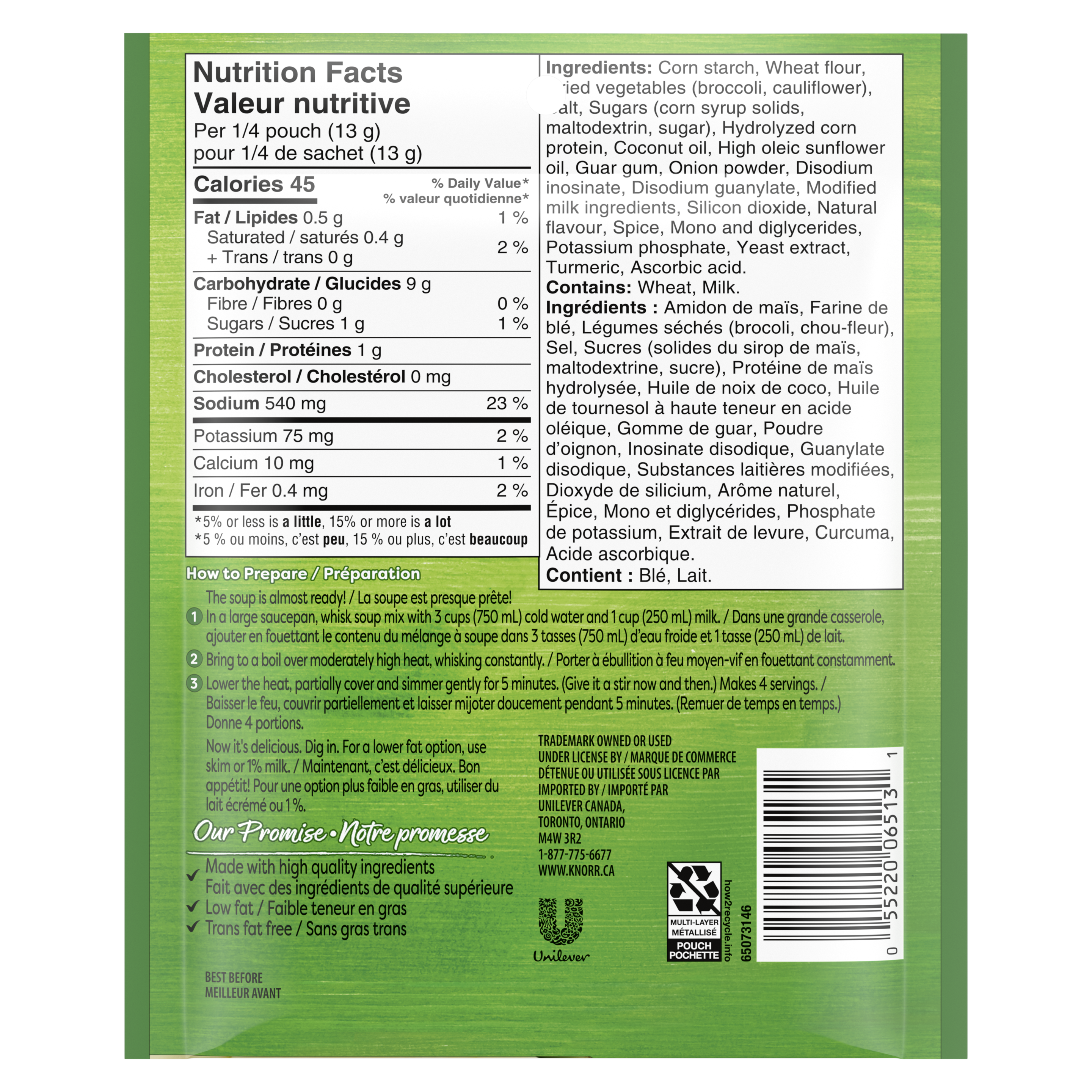 Soupe crème de brocoli