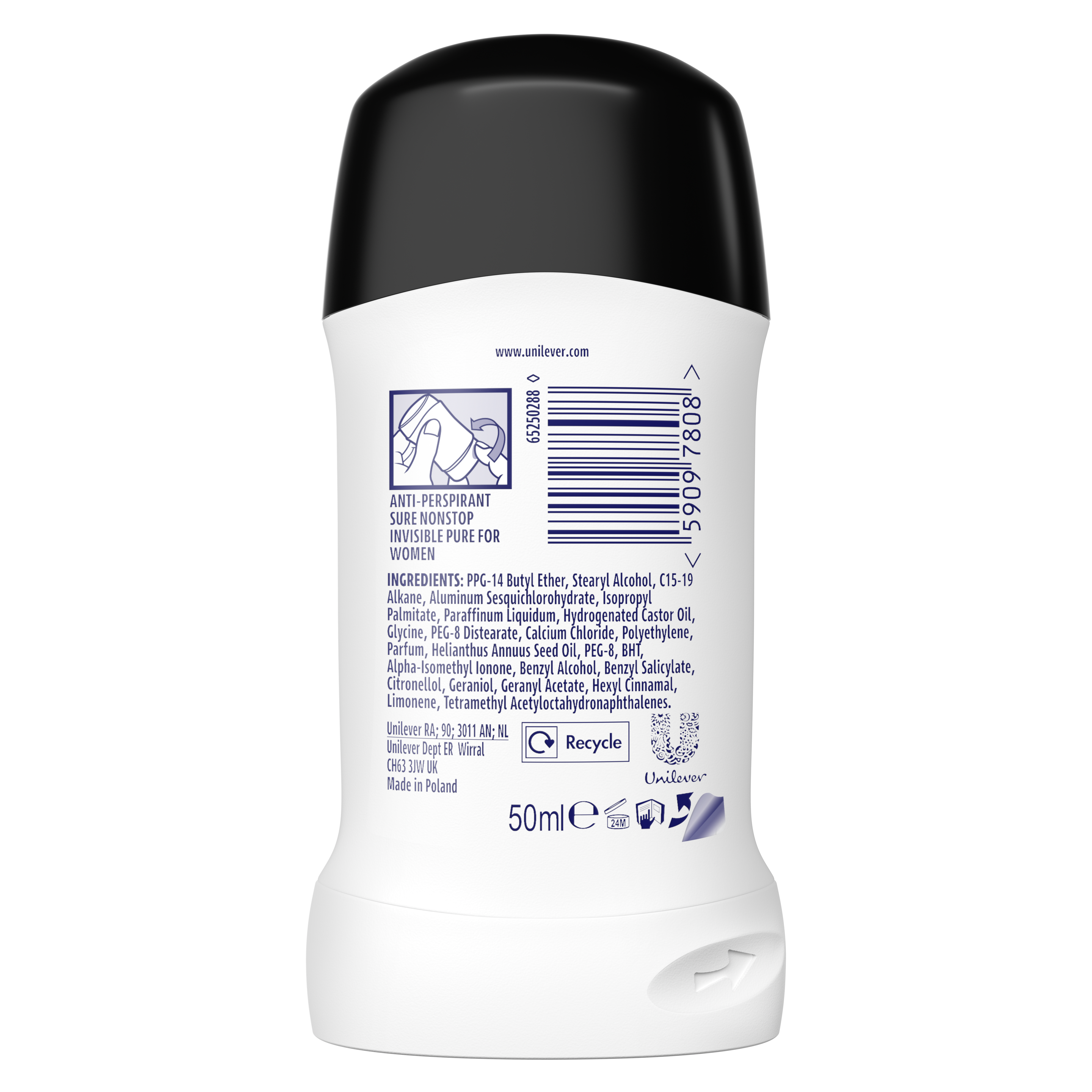 Sure Women 72hr Invisible Pure Antiperspirant Deodorant Stick