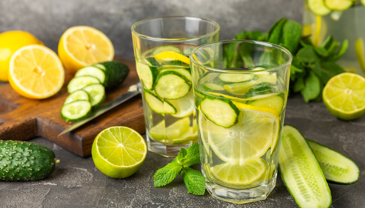 Cucumber, Lime, and Basil Refresher: