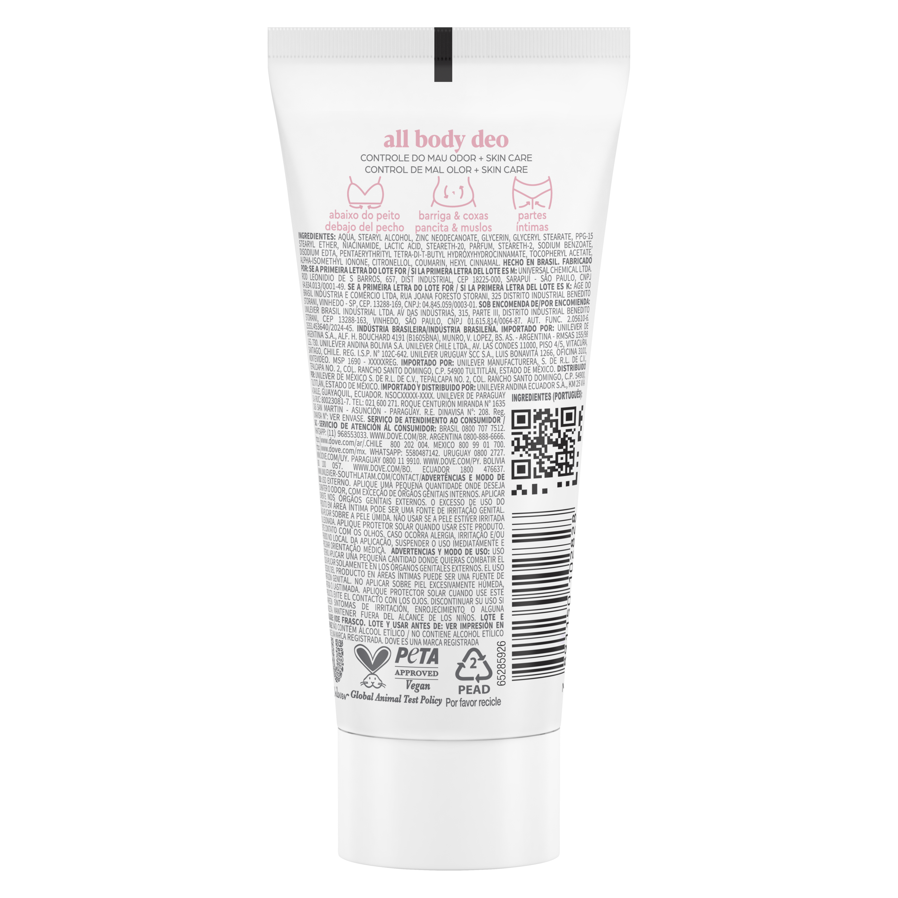 Desodorante Corporal en Crema Dove All Body Deo Raspberry & Rose 75g