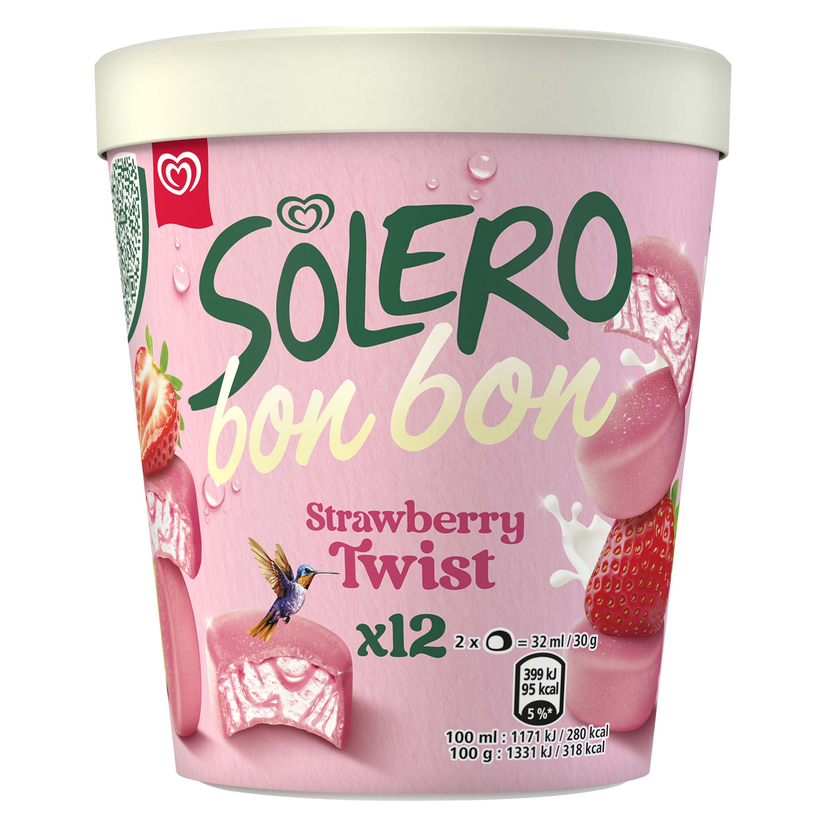 Solero Bon Bon Strawberry Twist Ice Cream Frozen Snack 192ml 12MP