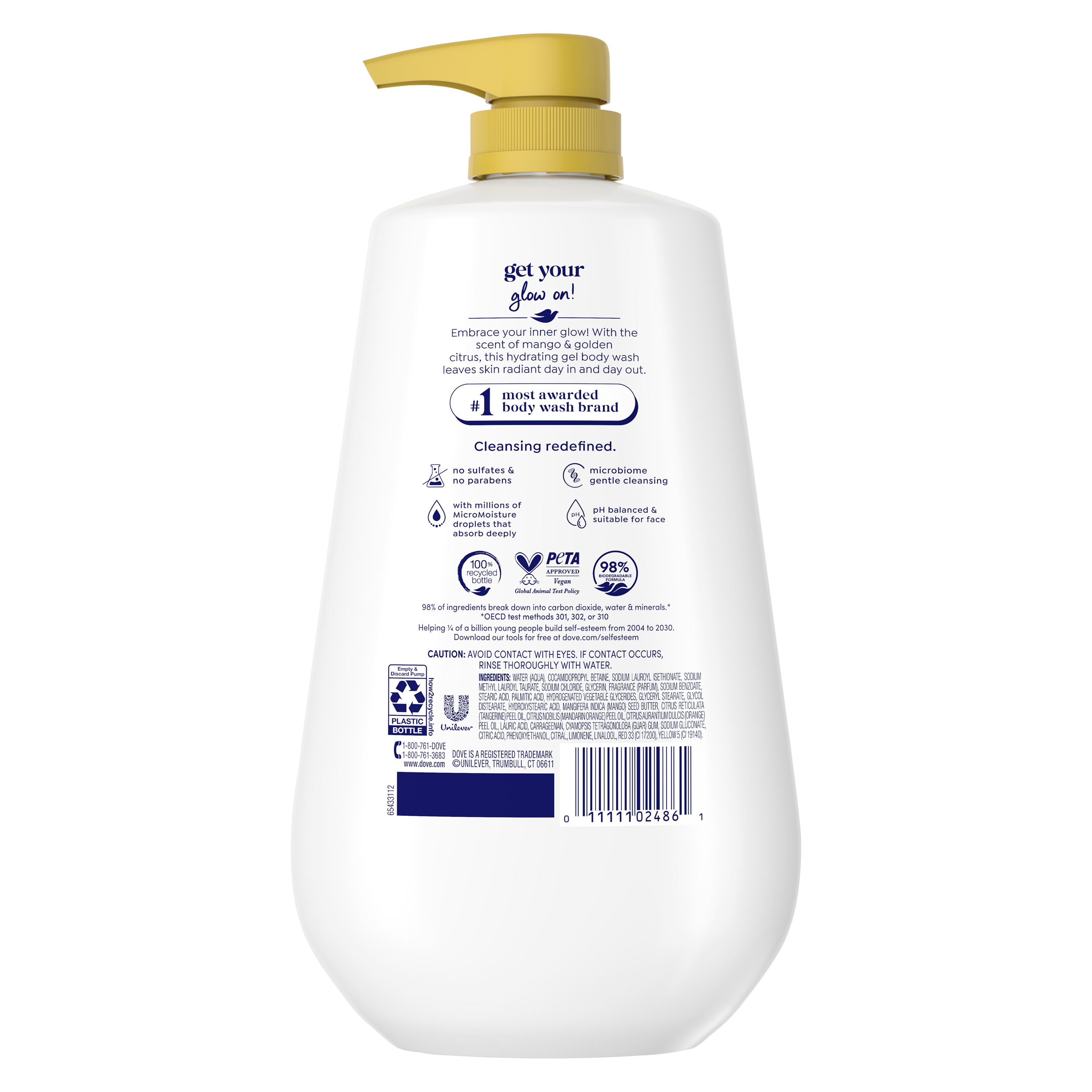 Dove Glow Body Wash Mango Butter & Golden Citrus