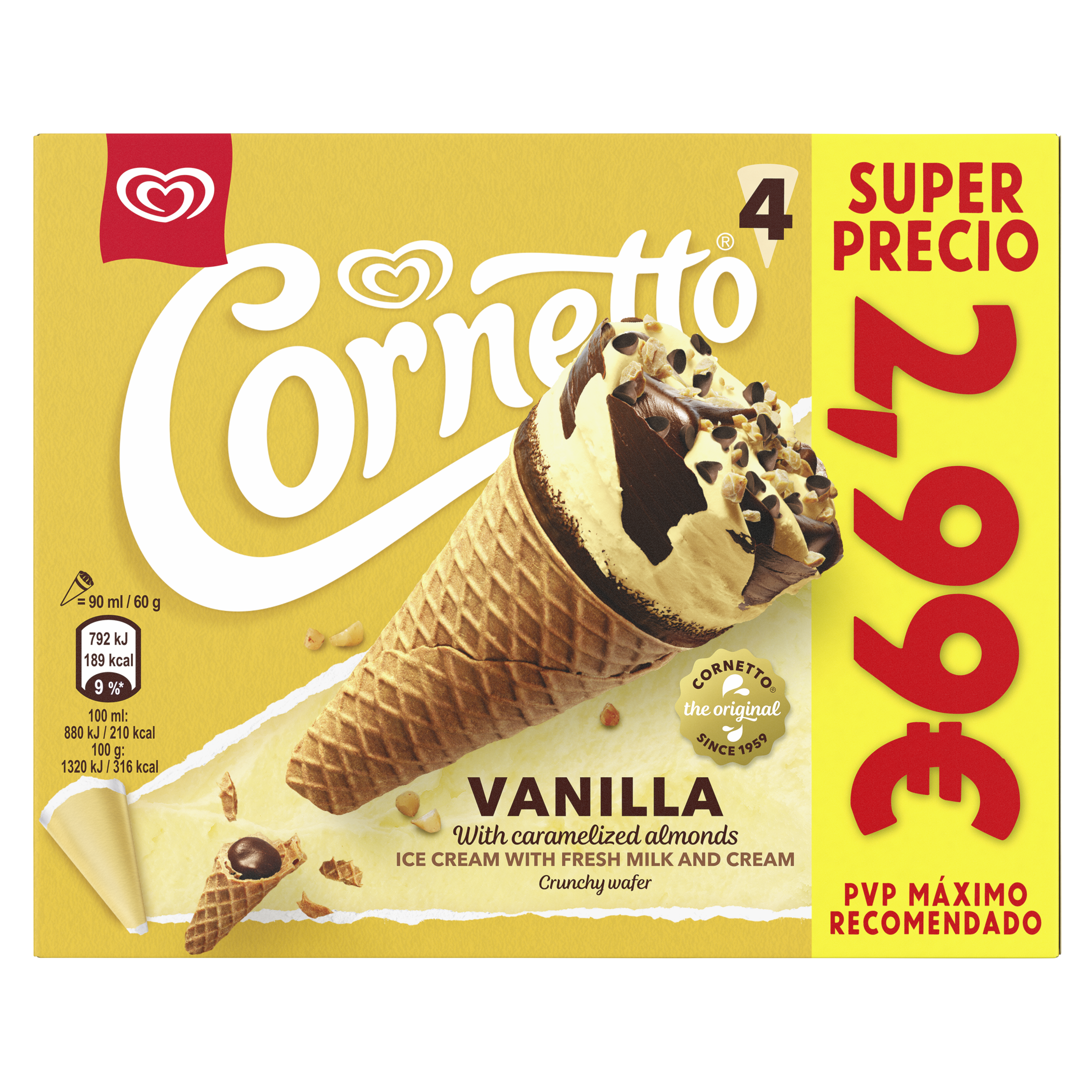 Multipack Cornetto Baunilha packshot