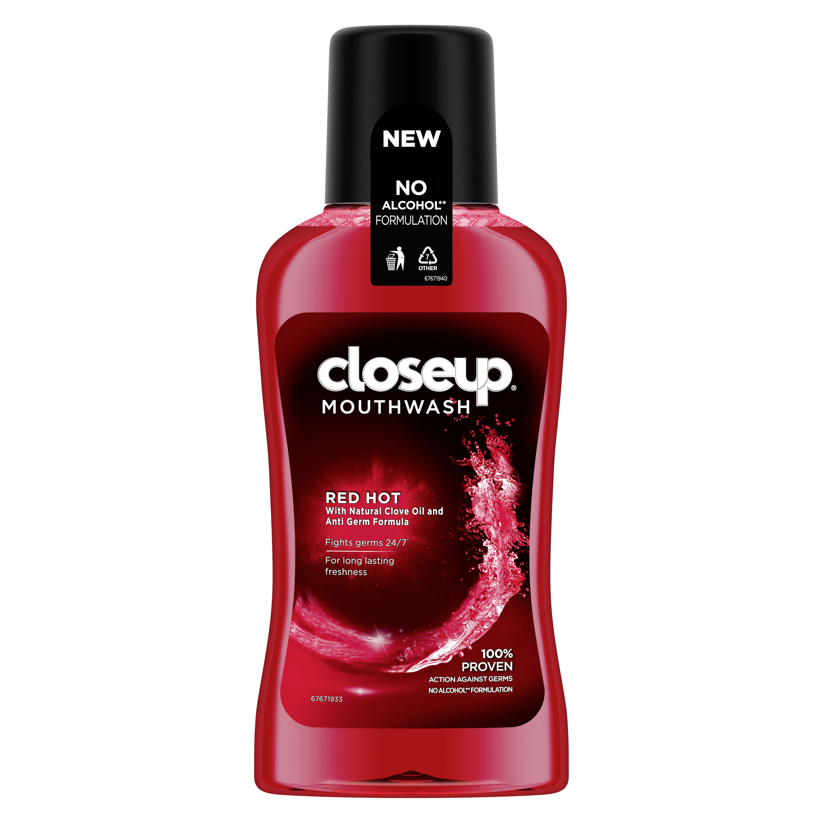 Closeup Mouthwash Red Hot 250ml front of pack