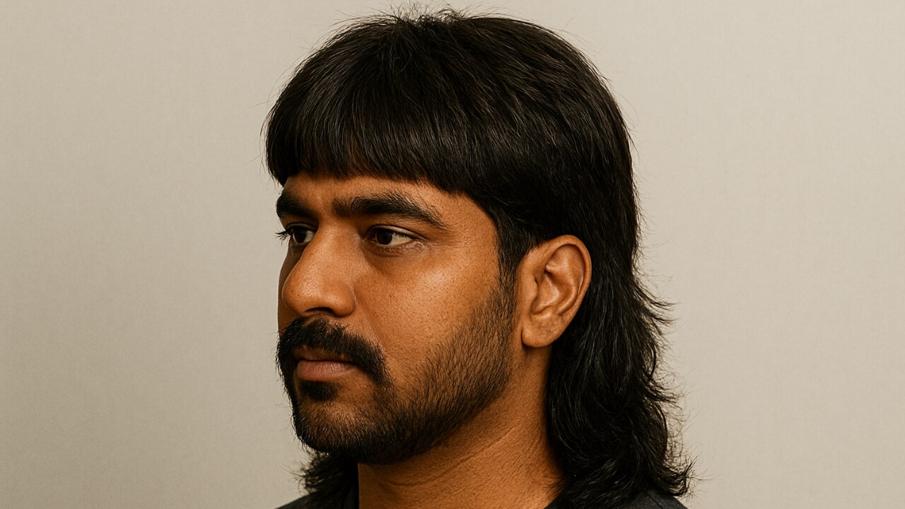 21.  The Layered Mullet with Bangs: