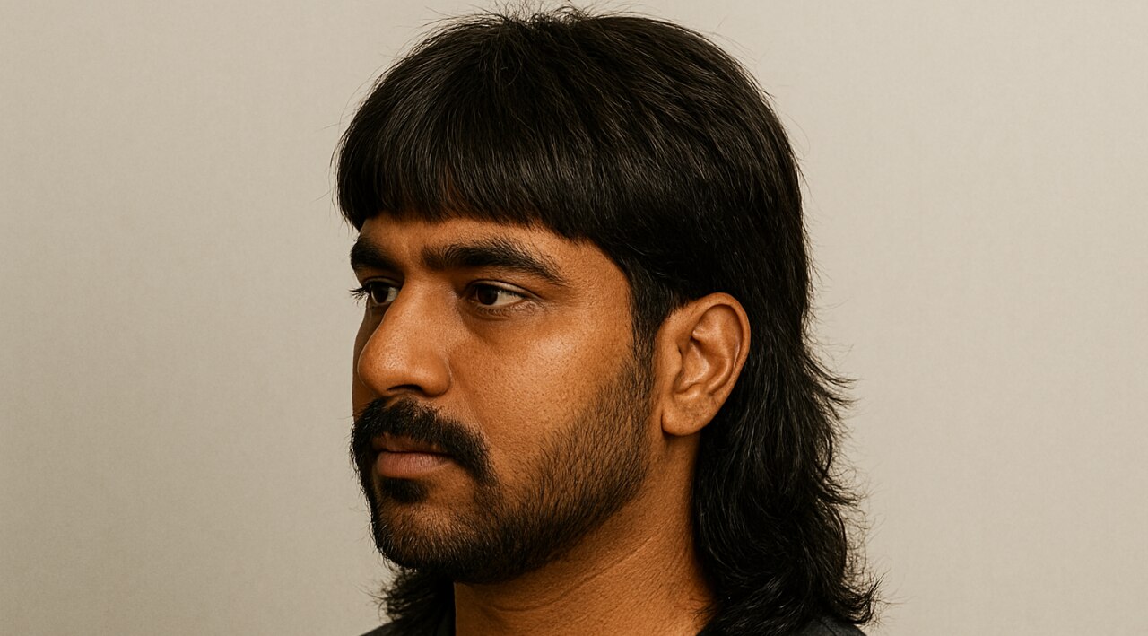 21.  The Layered Mullet with Bangs: