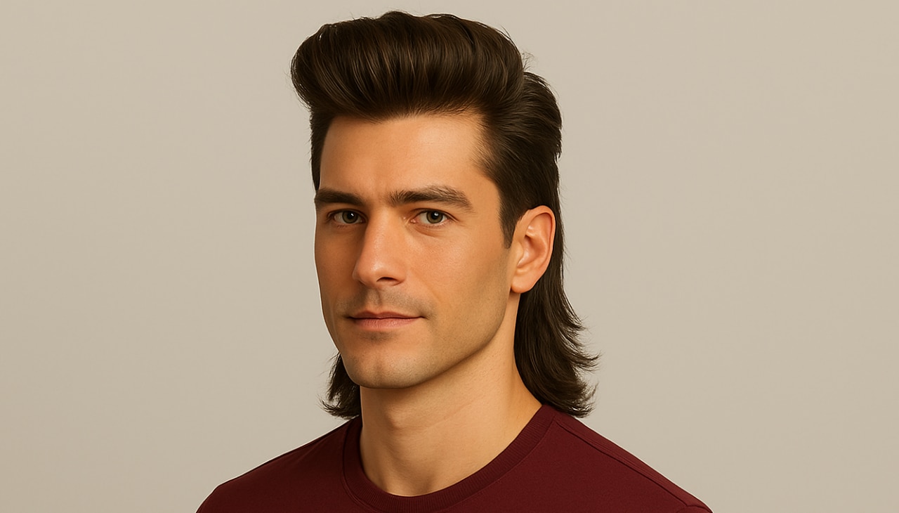 11. The Modern Pompadour Mullet: