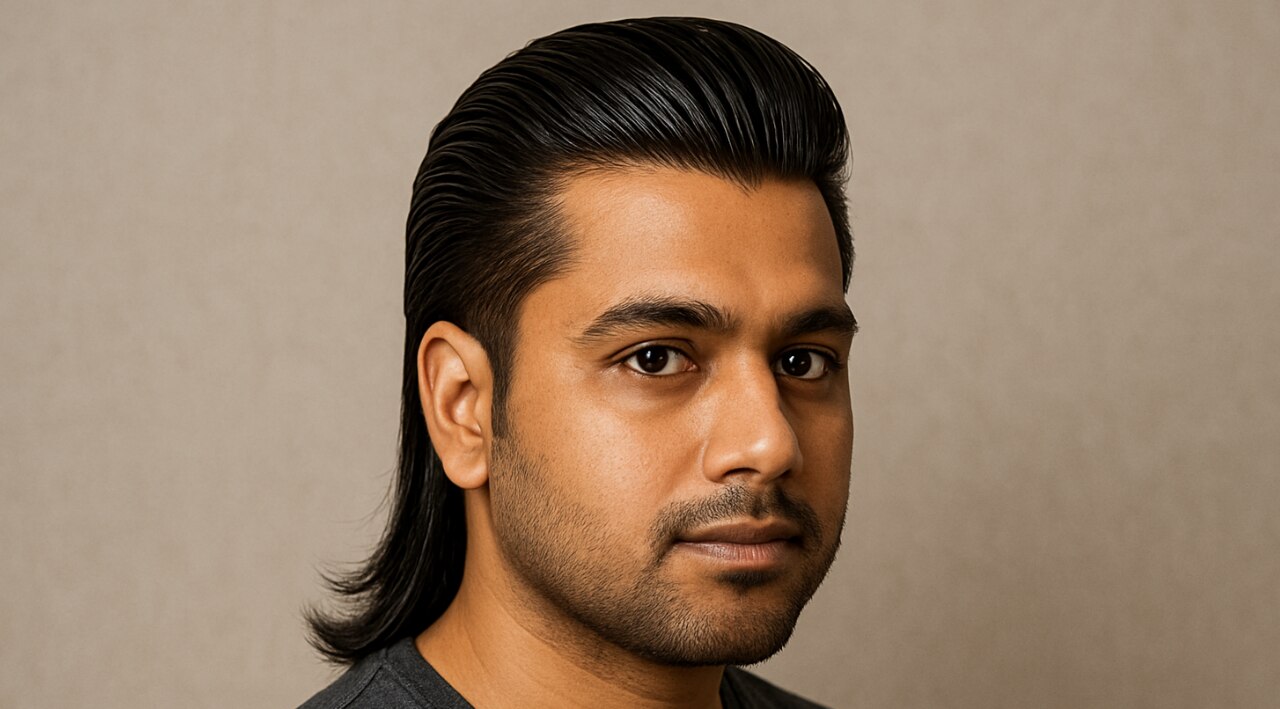 7.  The Sleeked Back Mullet: