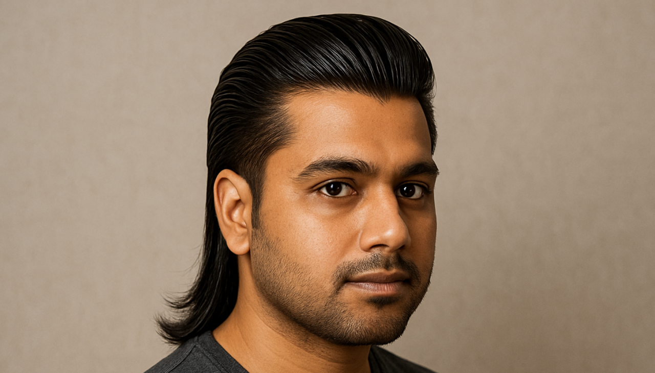 7. The Sleeked Back Mullet: