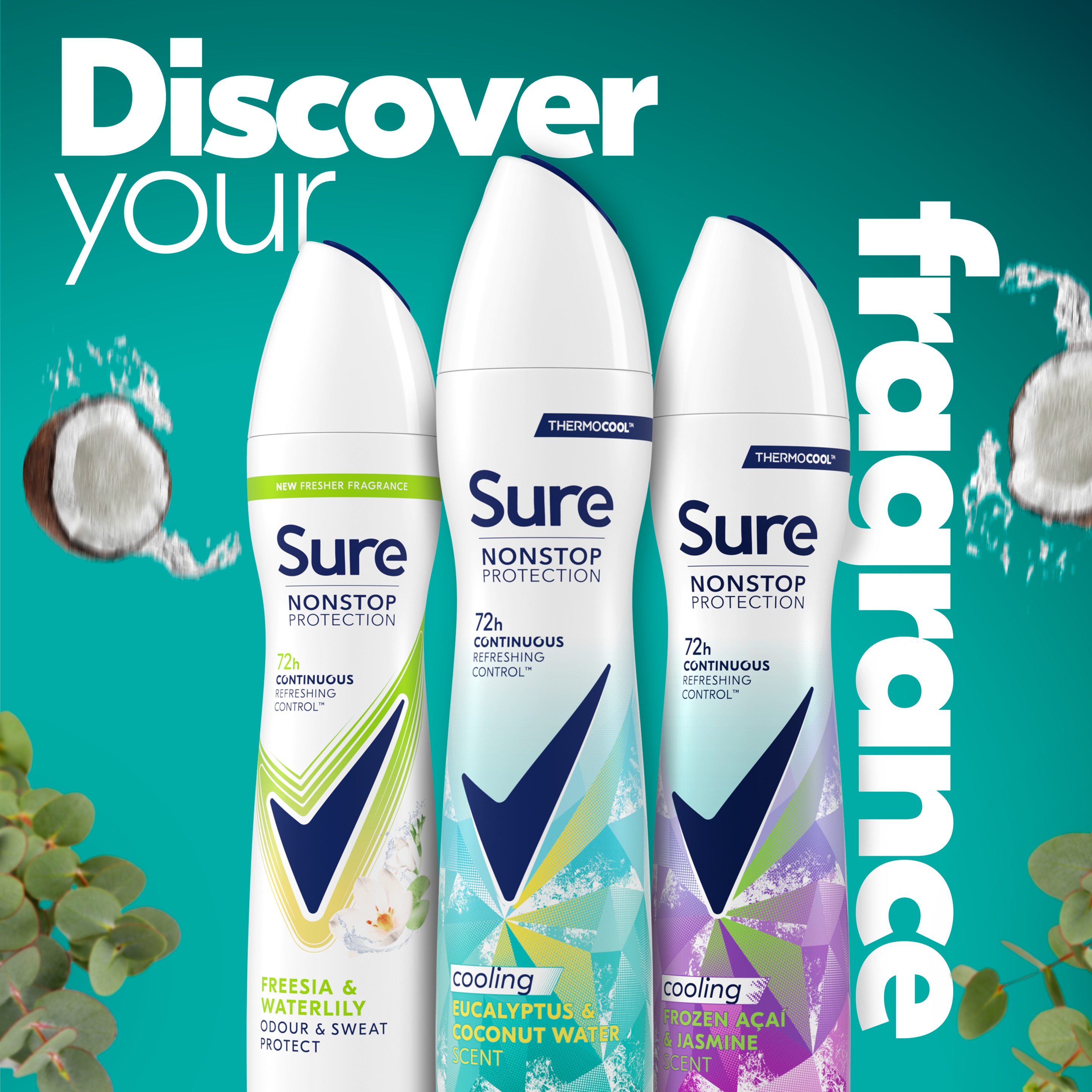 Sure Women 72hr Eucalyptus & Coconut Water Cooling Deodorant Spray 250ml