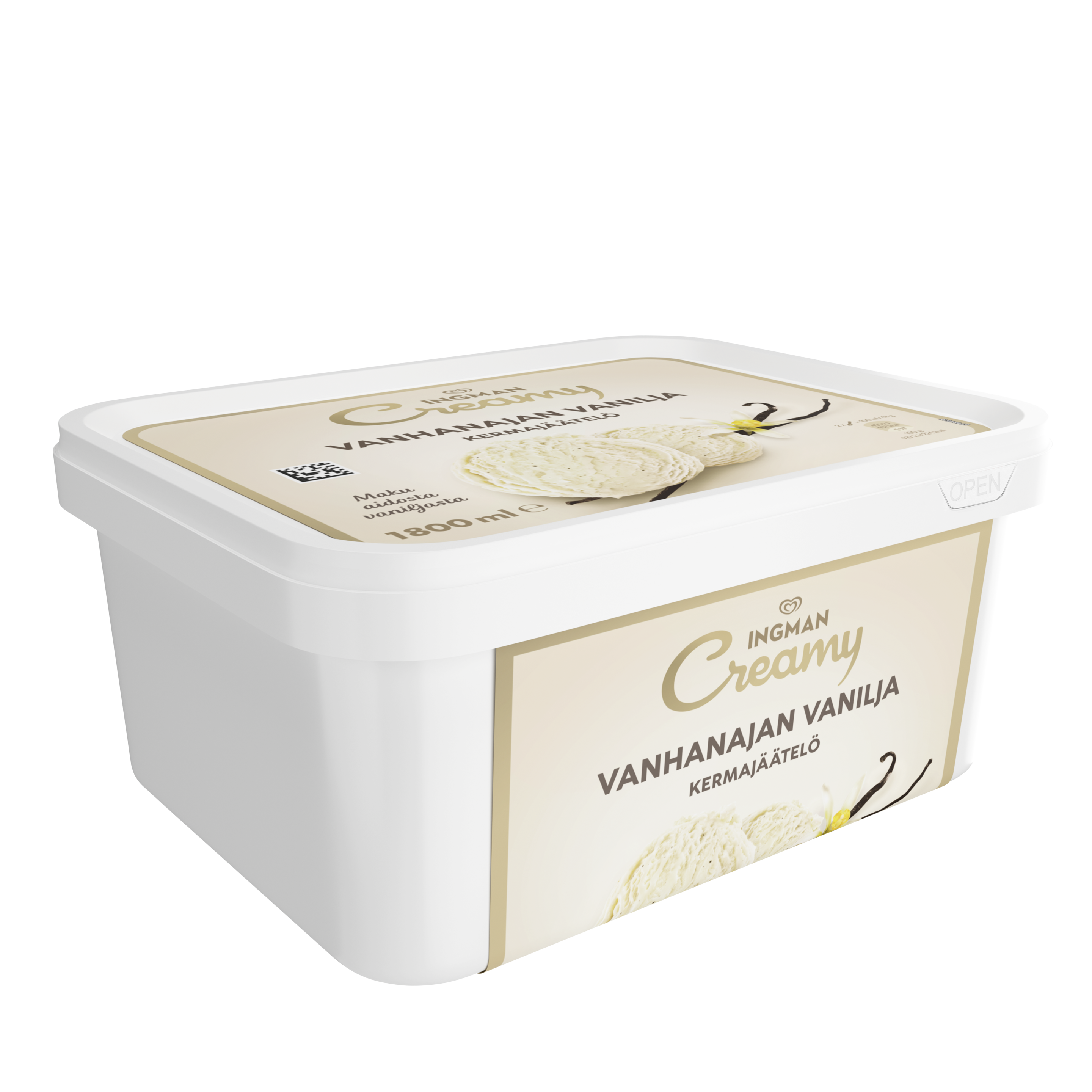 Vaniljakermajäätelöä. packshot