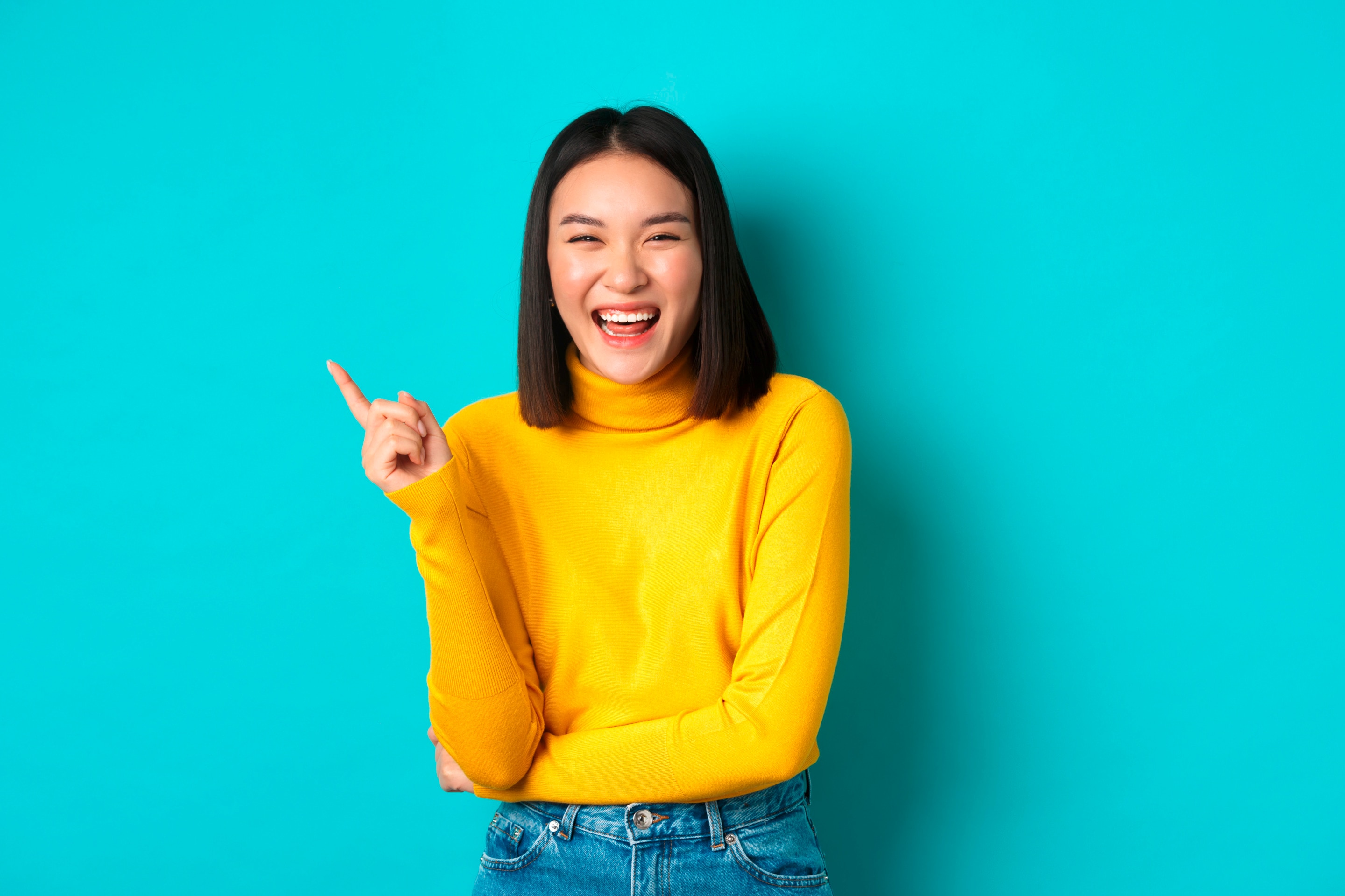 An Asian woman with a lob hairstyle.
