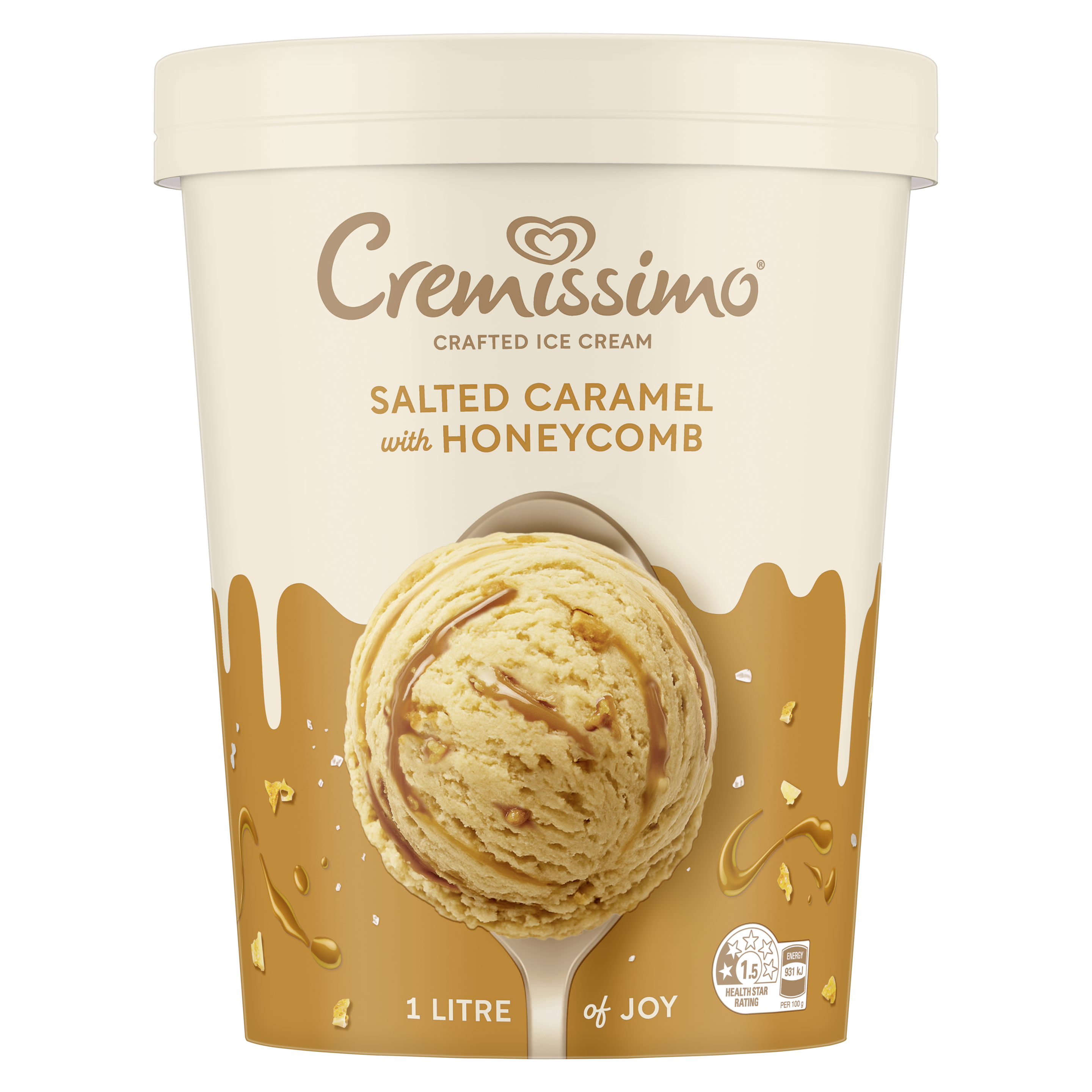 Cremissimo Salted Caramel with Honeycomb 1L packshot