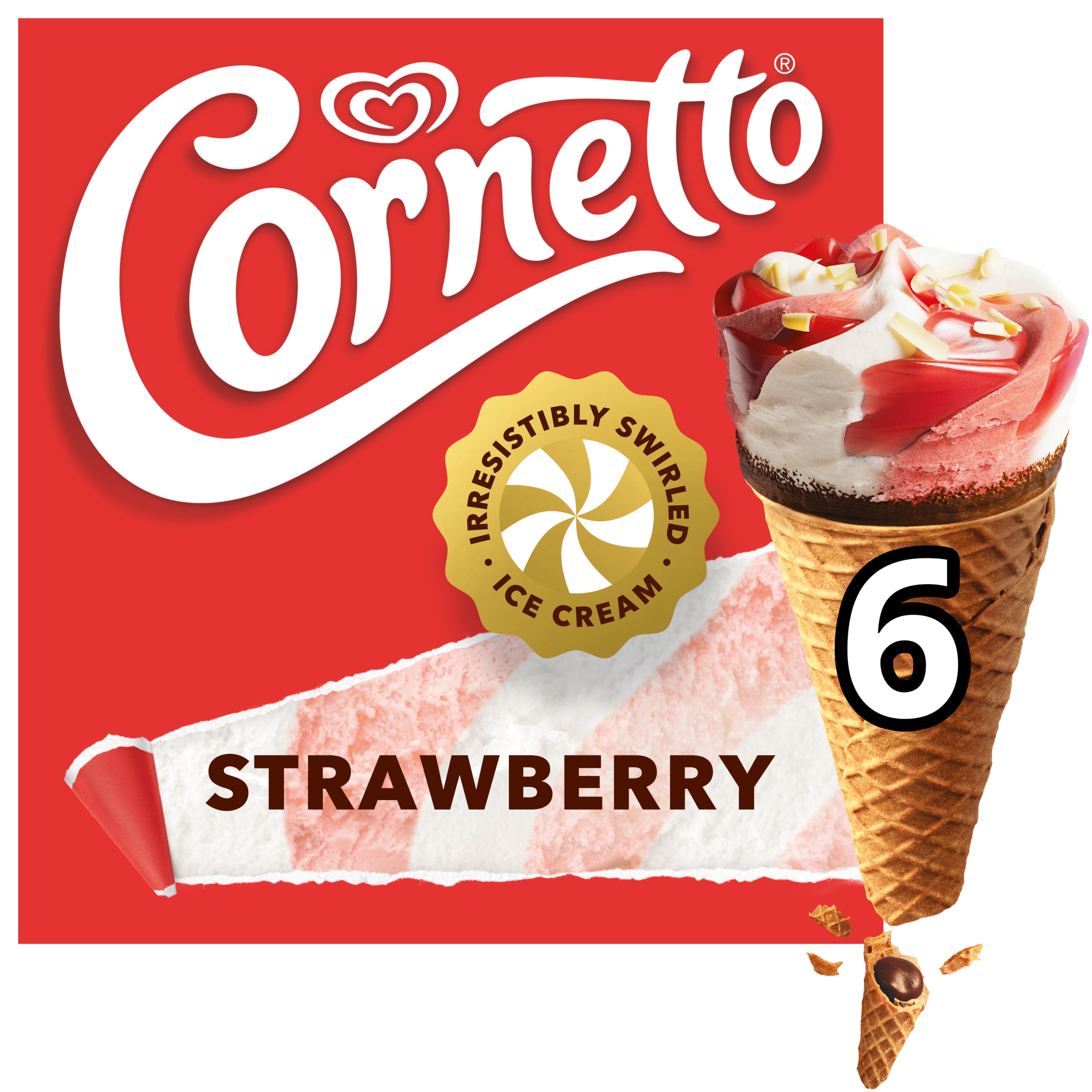 Cornetto Strawberry 6 pack packshot