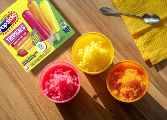 Three bowls of shaved Sugar-Free Tropical ice pops