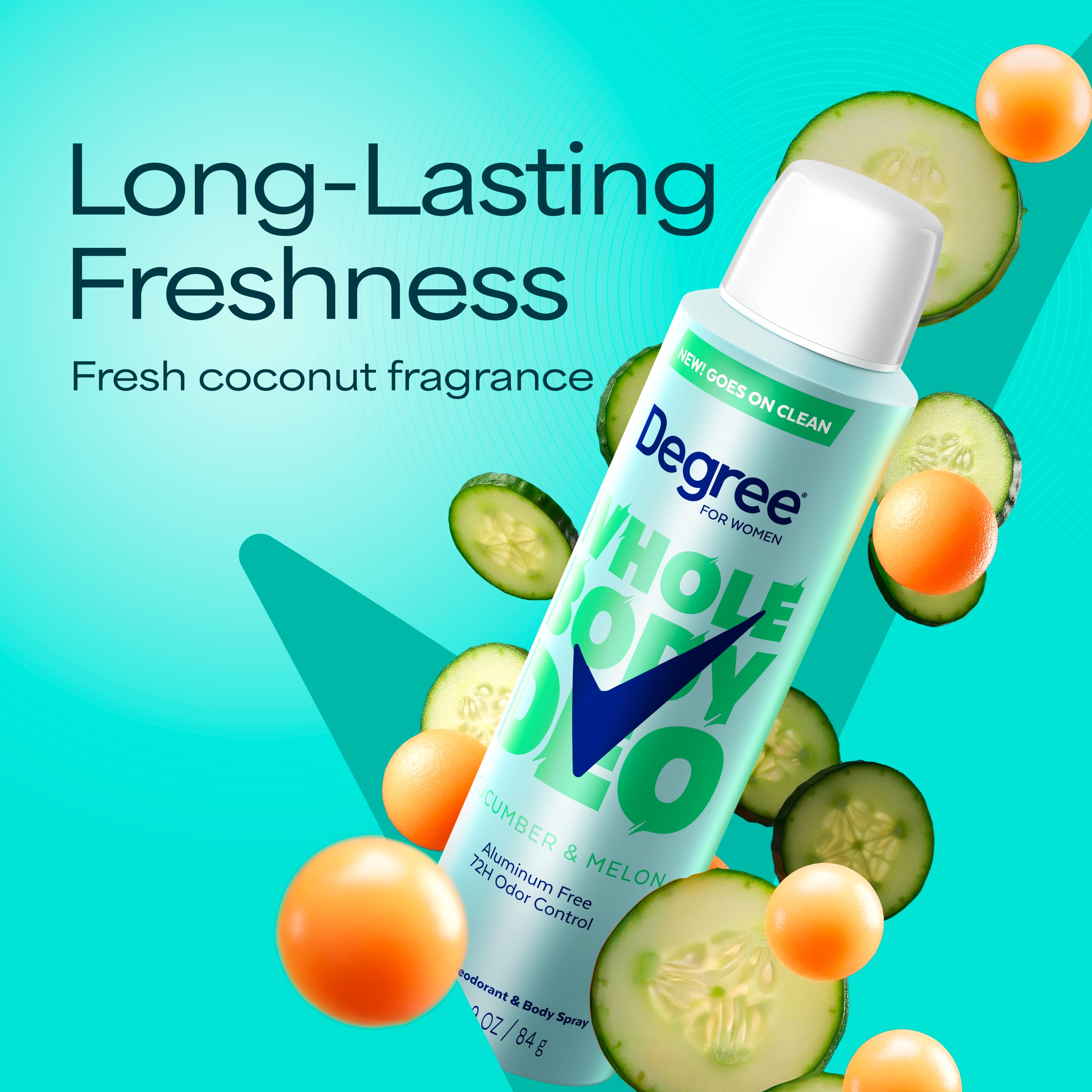 Cucumber & Melon Whole Body Deodorant Spray For Women, Aluminum Free