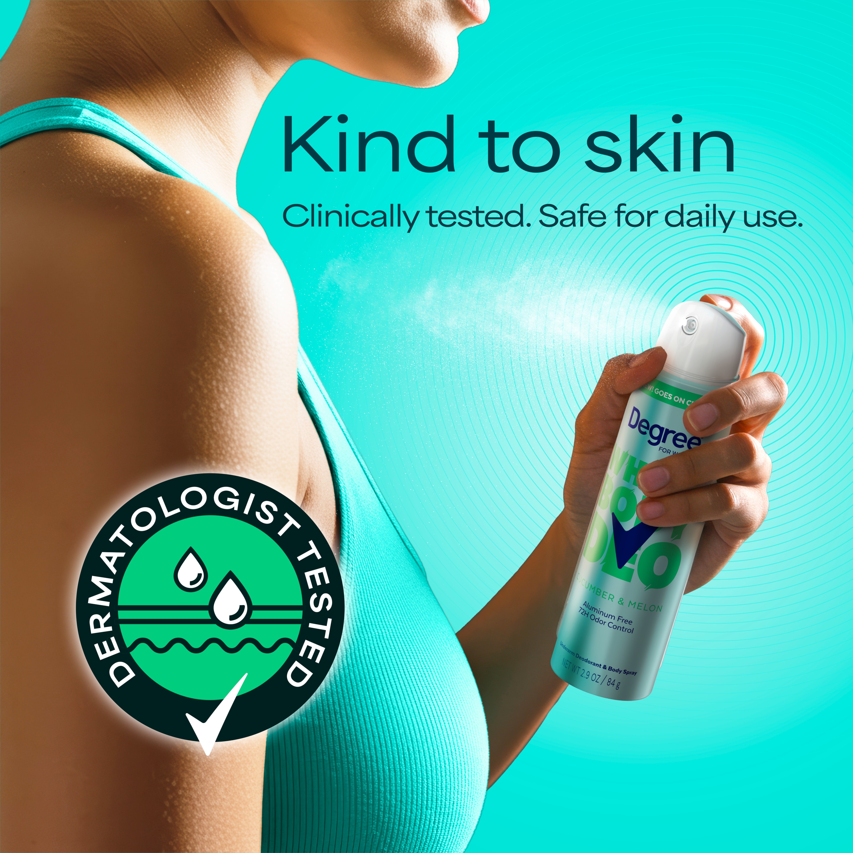 Cucumber & Melon Whole Body Deodorant Spray For Women, Aluminum Free