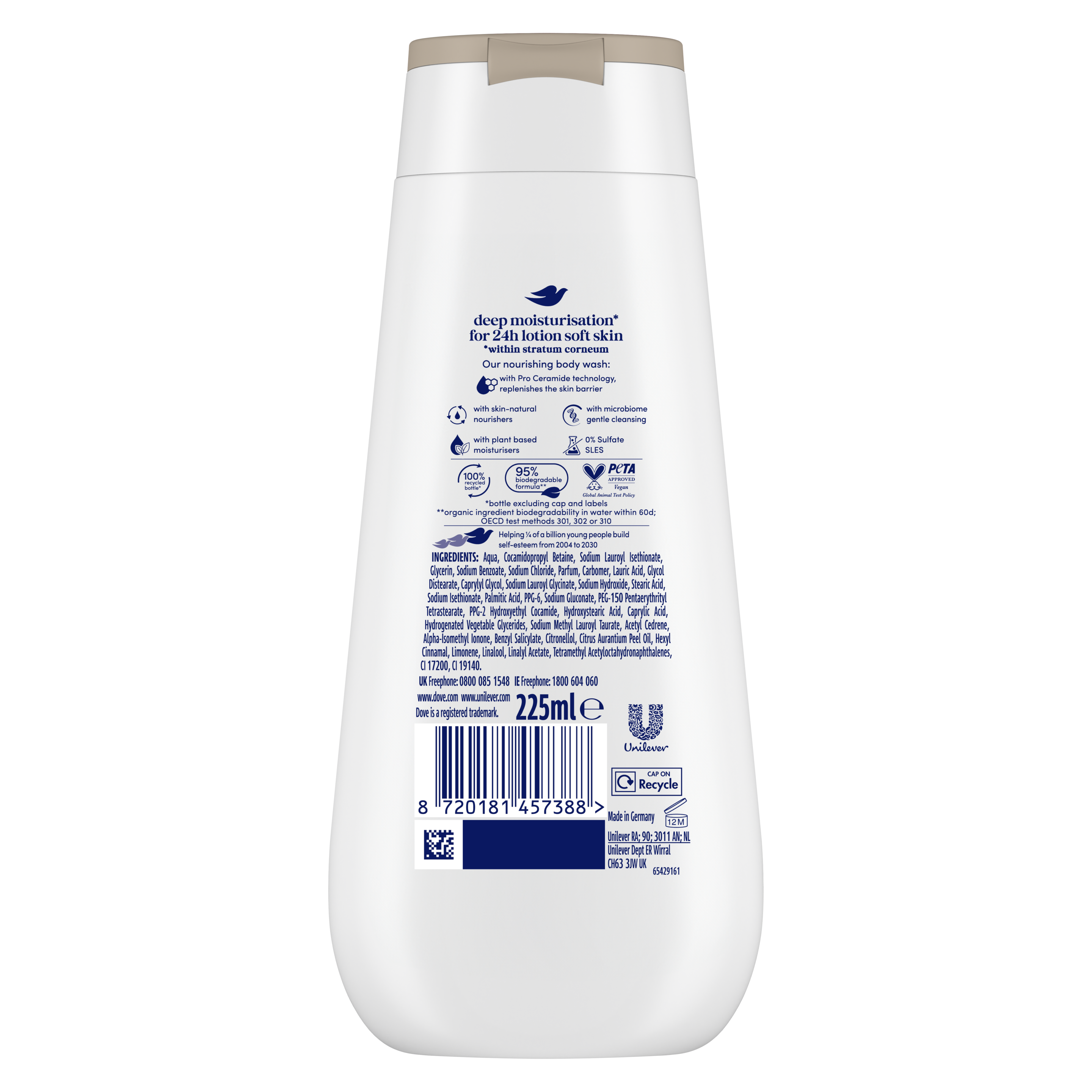 Dove Nourishing Silk Body Wash 225 ml