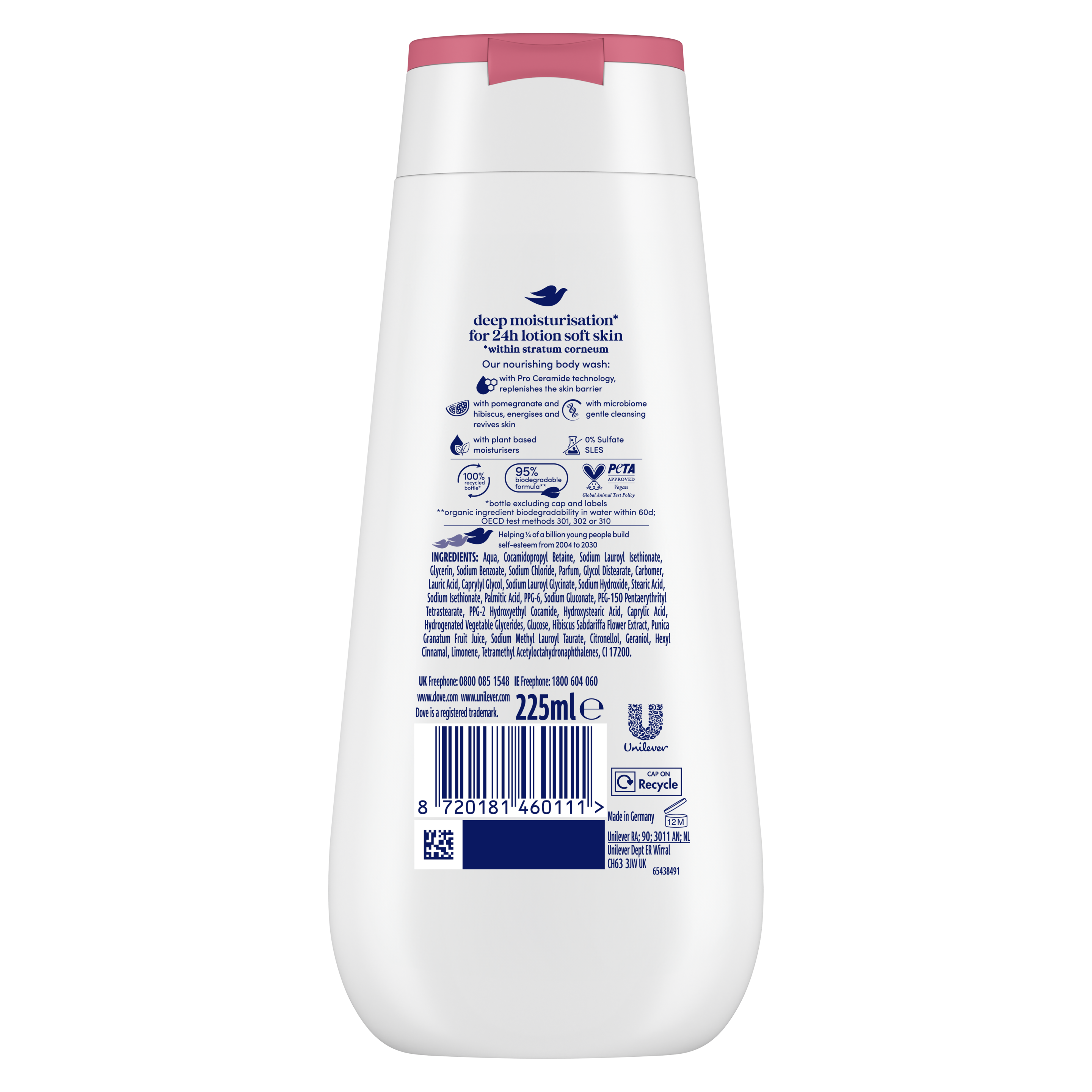 Dove Pomegranate & Hibiscus Reviving Body Wash 225 ml