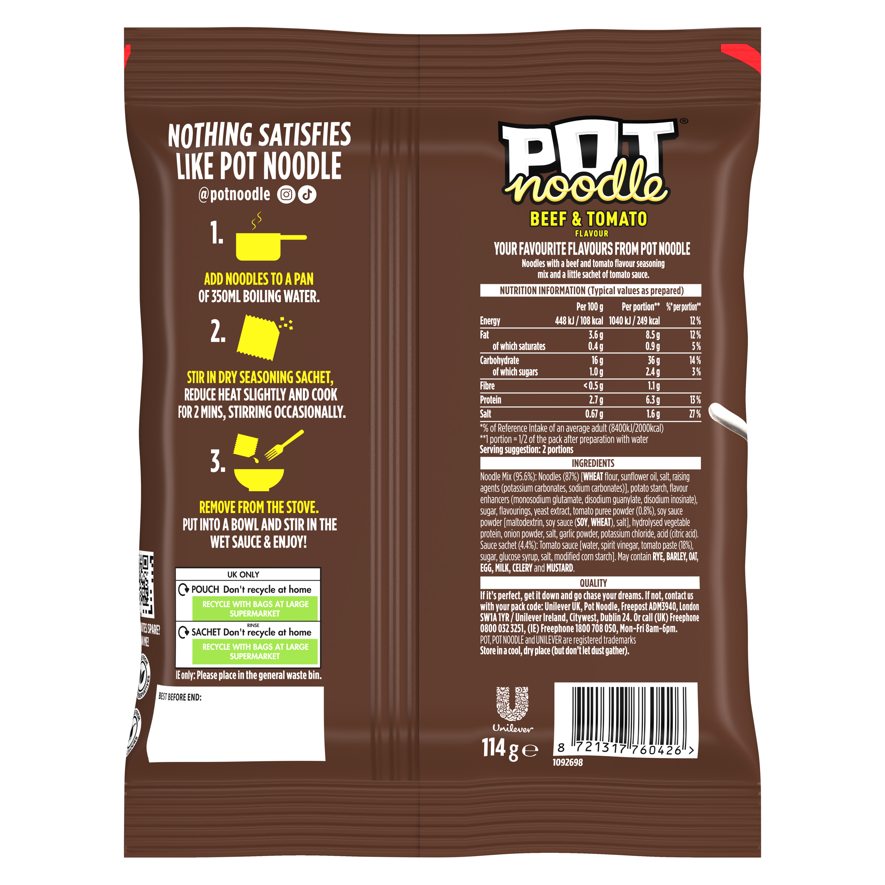 Pot Noodle Beef & Tomato packshot