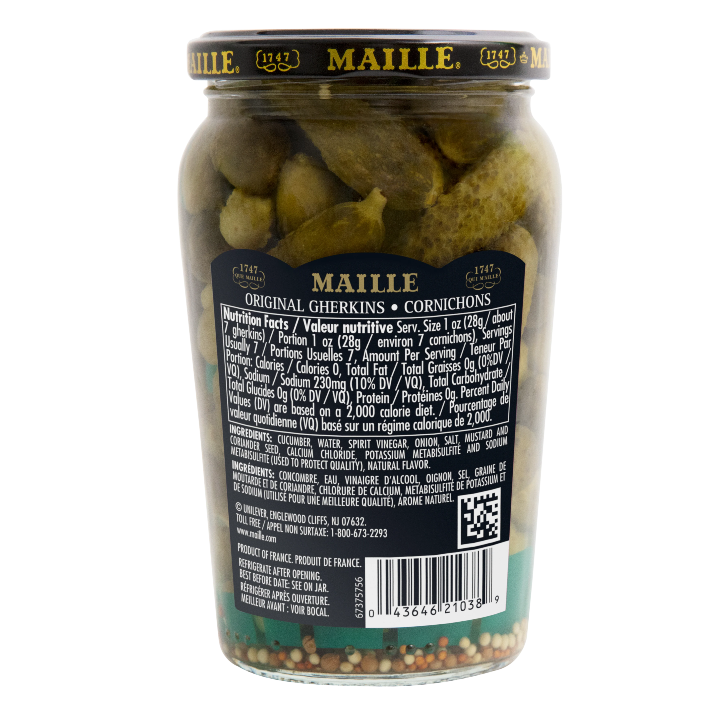 Maille Original Cornichons Gherkins, 13.5fl oz