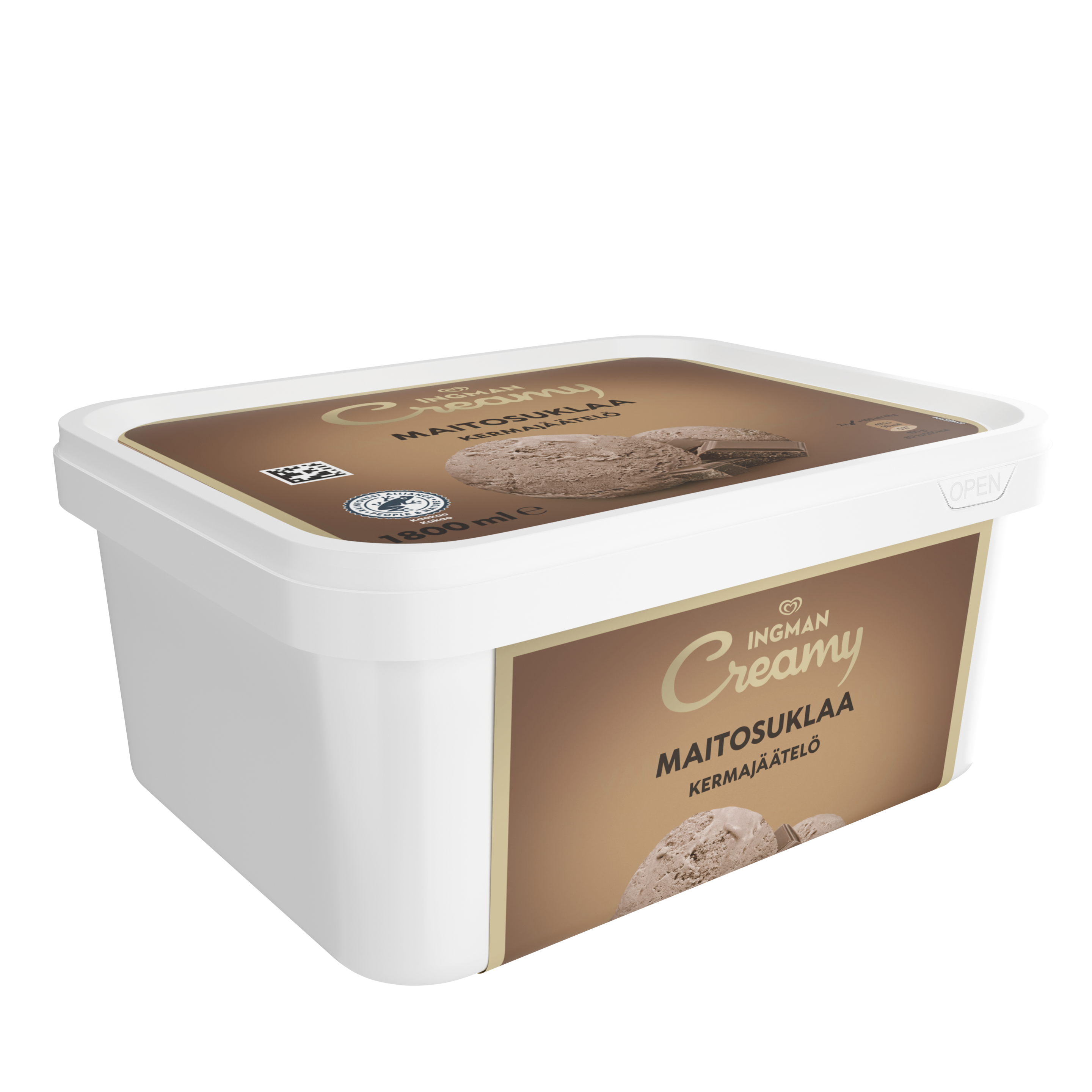 Maitosuklaakermajäätelöä packshot