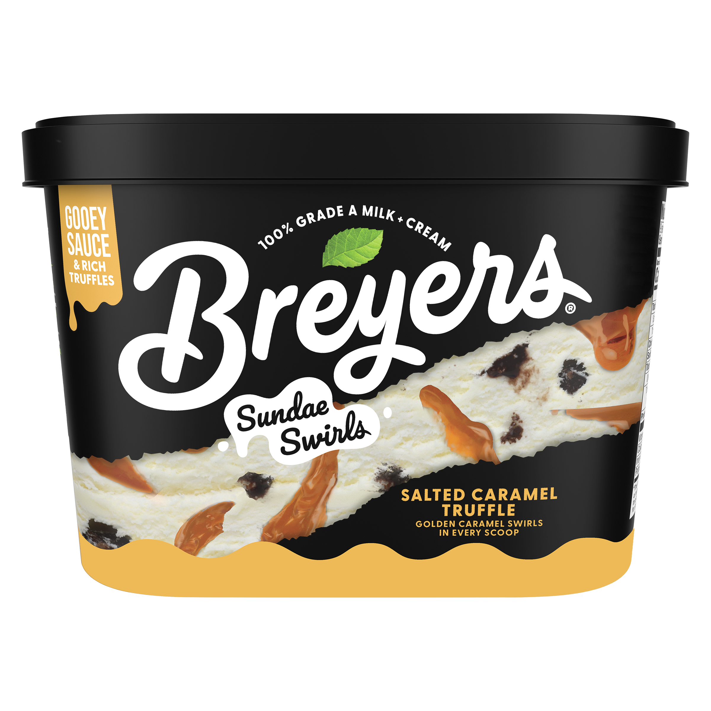 A 48 ounce tub of Breyers® Salted Caramel Truffle  front of pack packshot