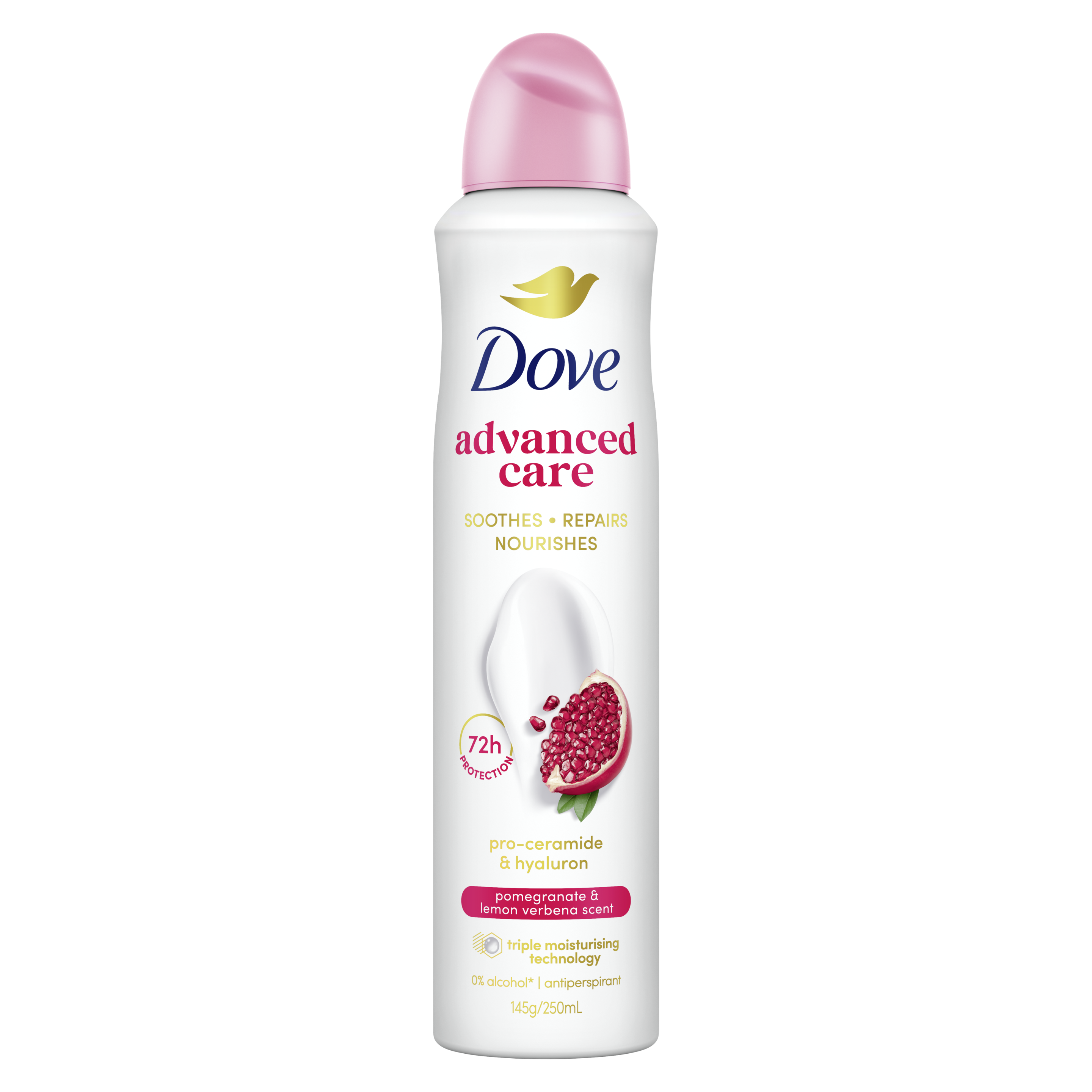 DOVE ADVANCED ANTIPERSPIRANT AEROSOL POMEGRANATE 250 ML packshot