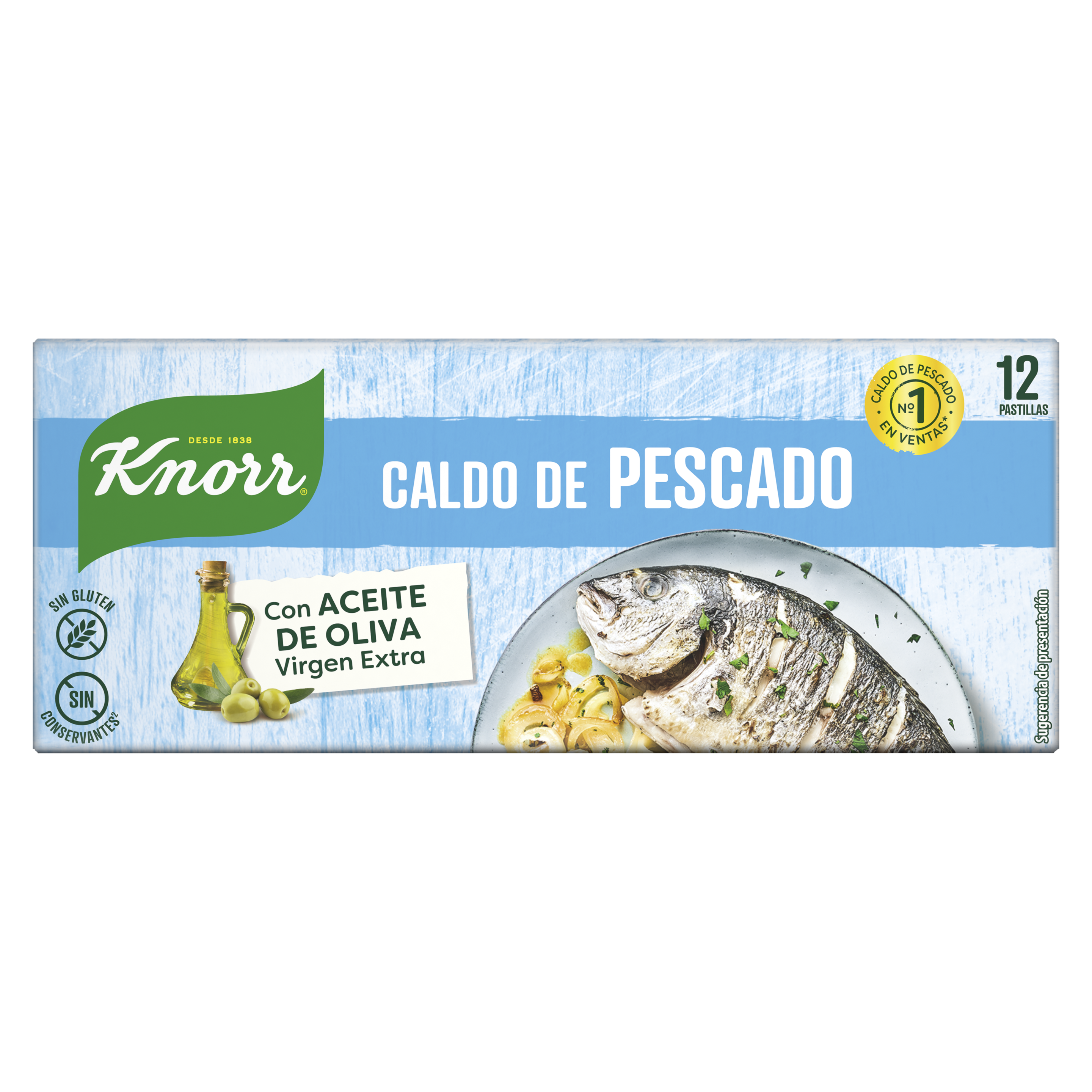 Caldo de Pescado 12 pastillas packshot