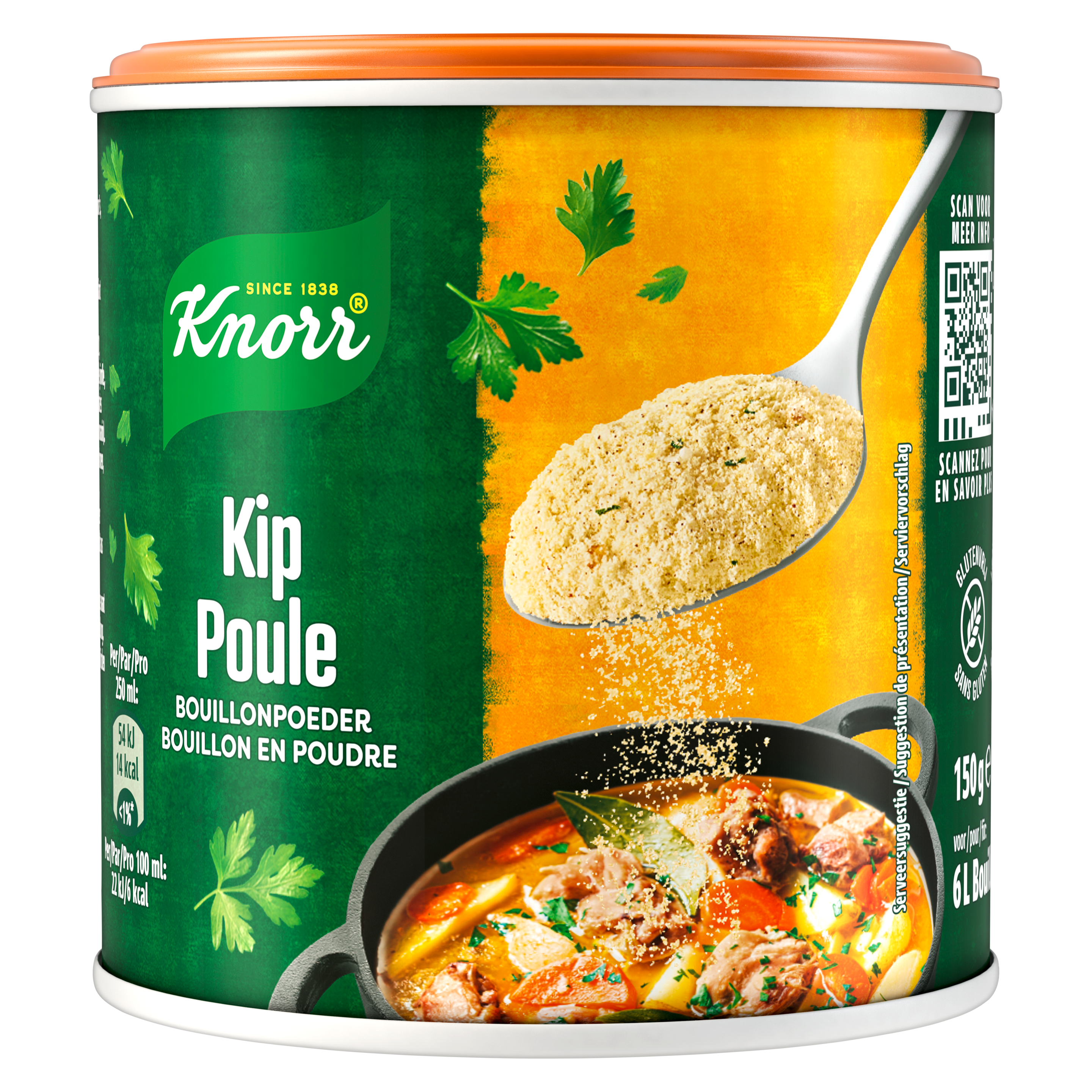 Knorr Bouillonpoeder Kip 150g Jar packshot