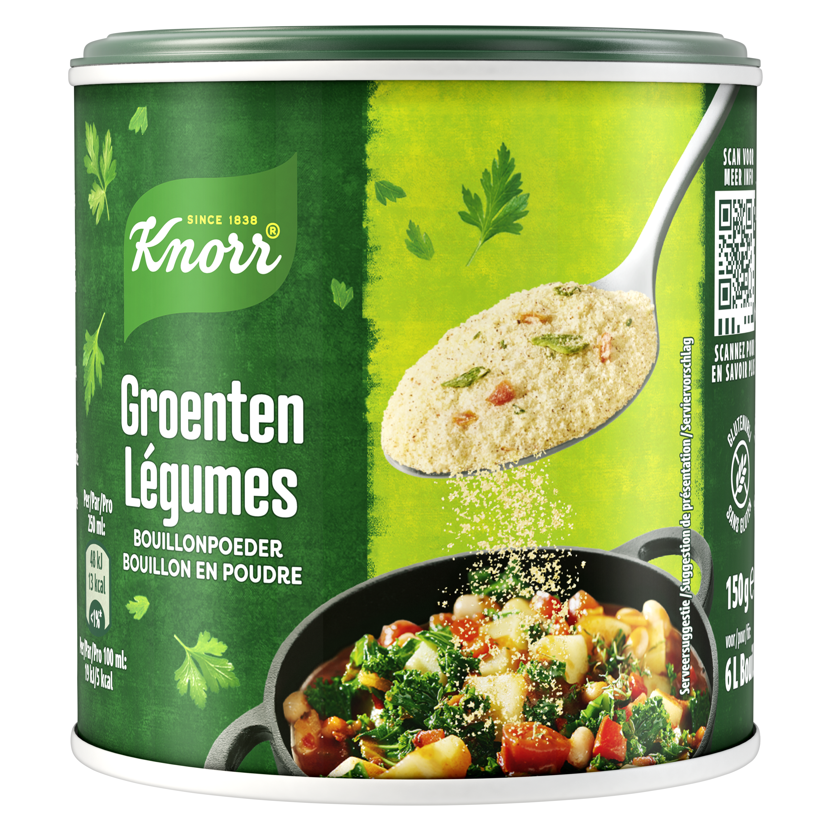 Knorr Bouillonpoeder Groente 150g Jar packshot