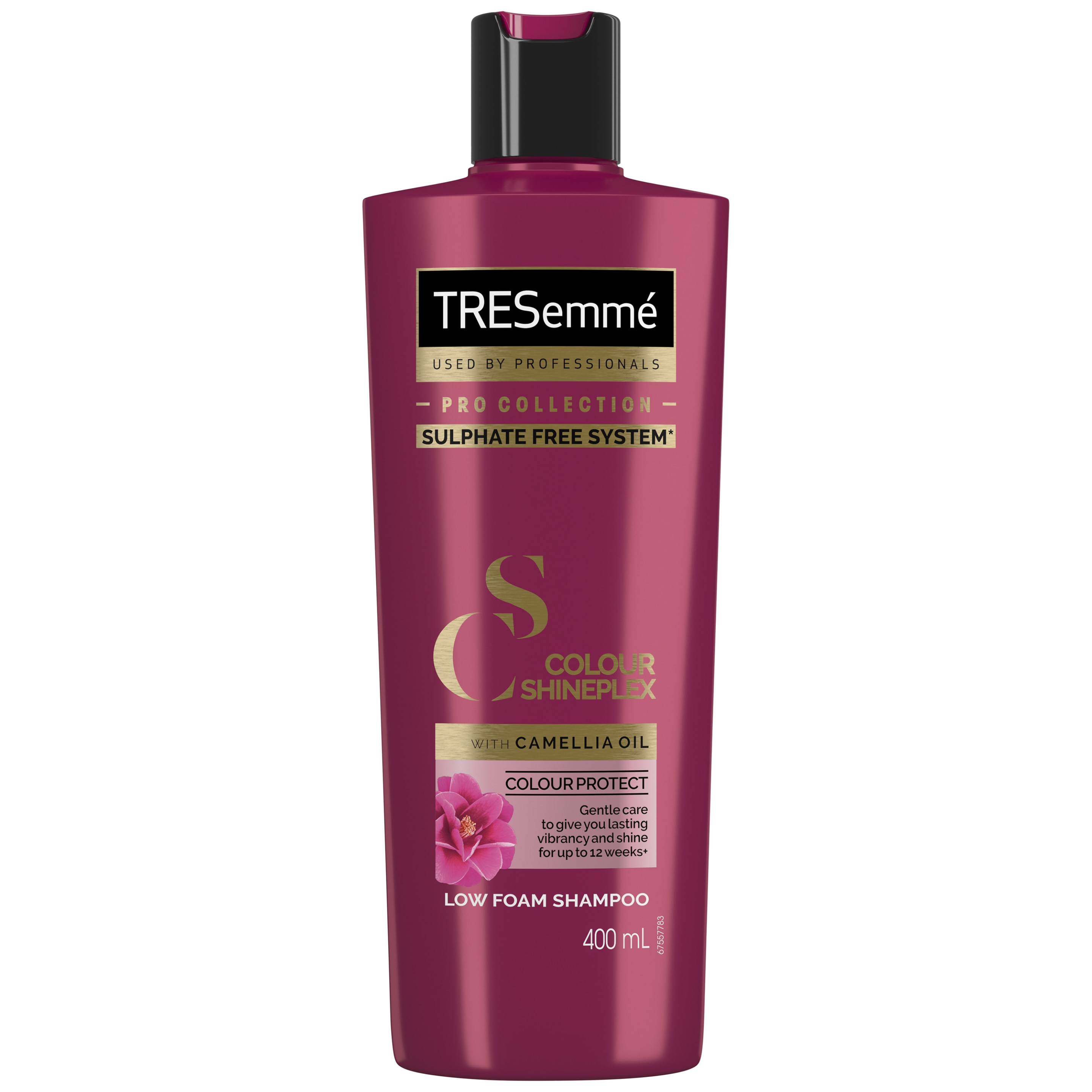 A 400ml bottle of TRESemmé Colour Revitalise Shampoo front of pack image