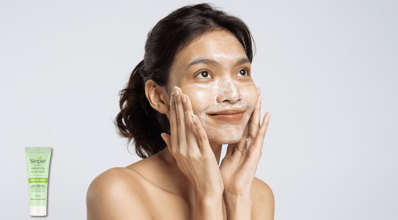 Step 1: Cleanse with the Simple Refreshing Face Wash
