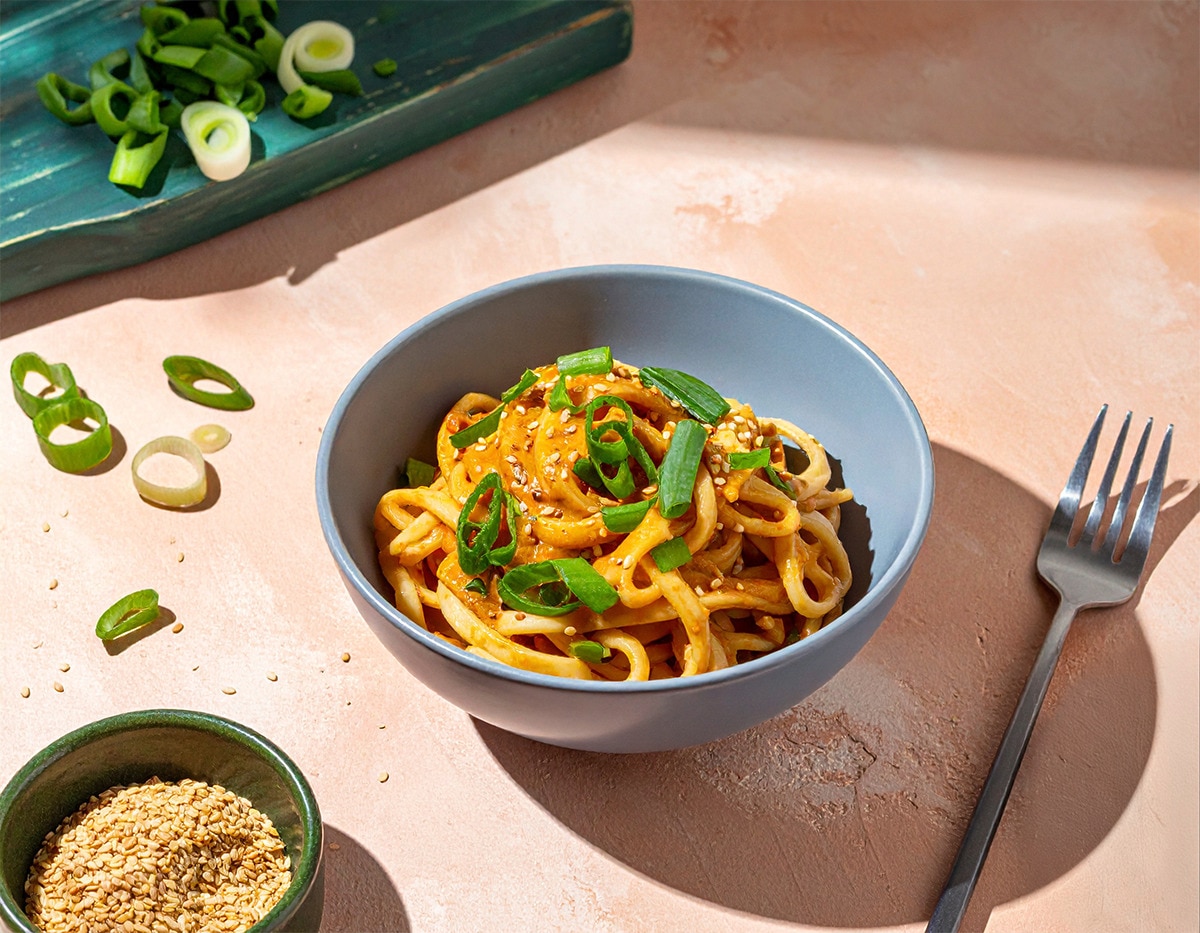Spicy Chili Peanut Udon Bowl 15 Min  recipe