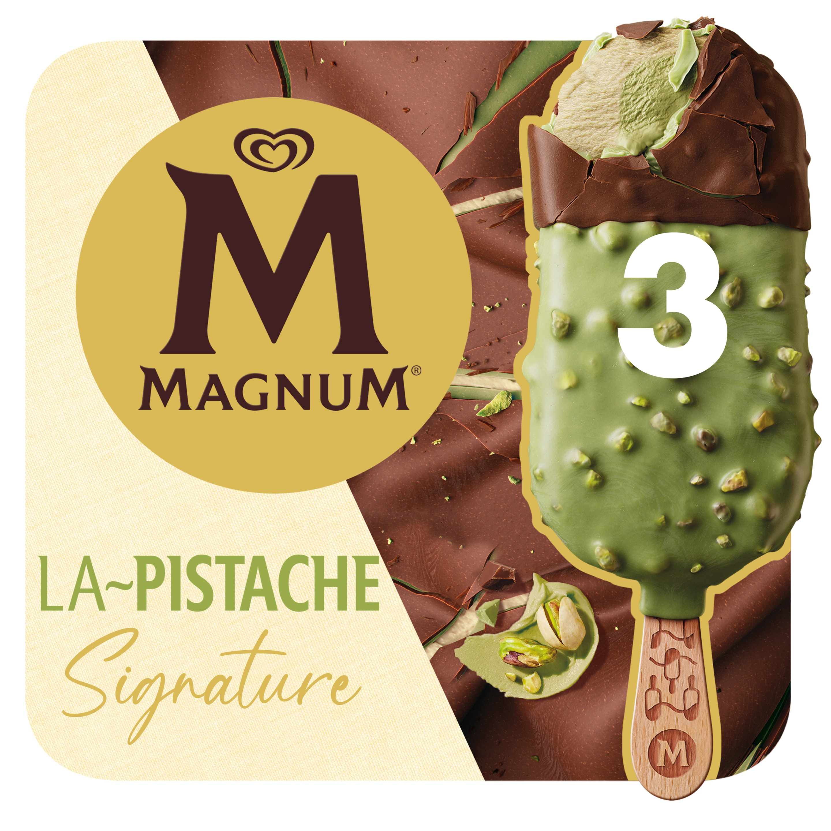 Magnum Signature Pistachio Ice Cream Sticks 3x 90 ml packshot