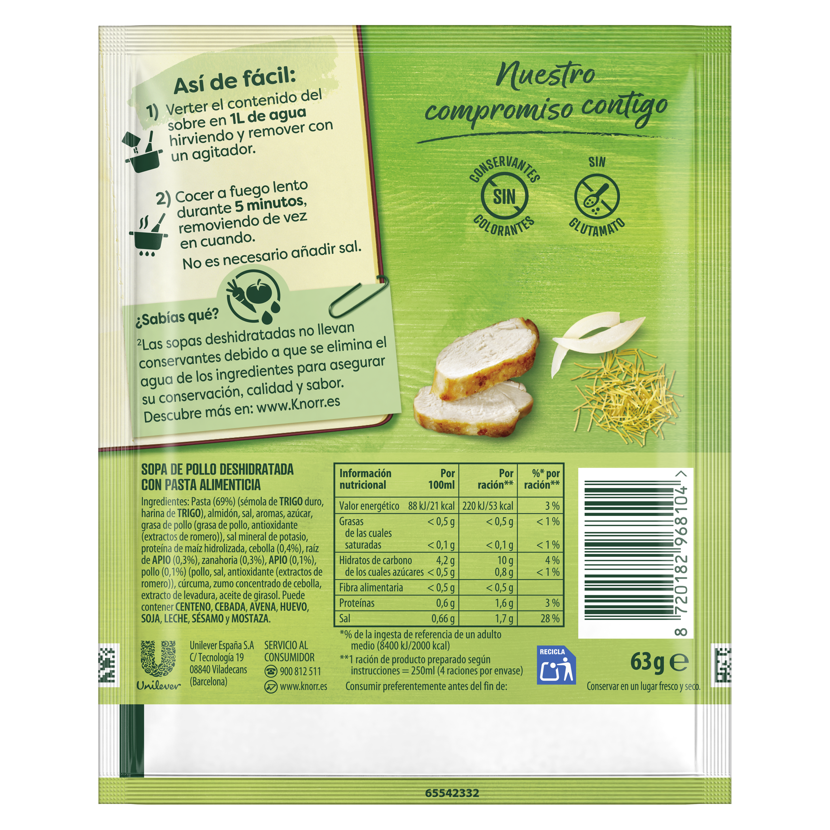 Knorr  Sopa  Deshidratada Ave Con Fideos 63 gramos packshot