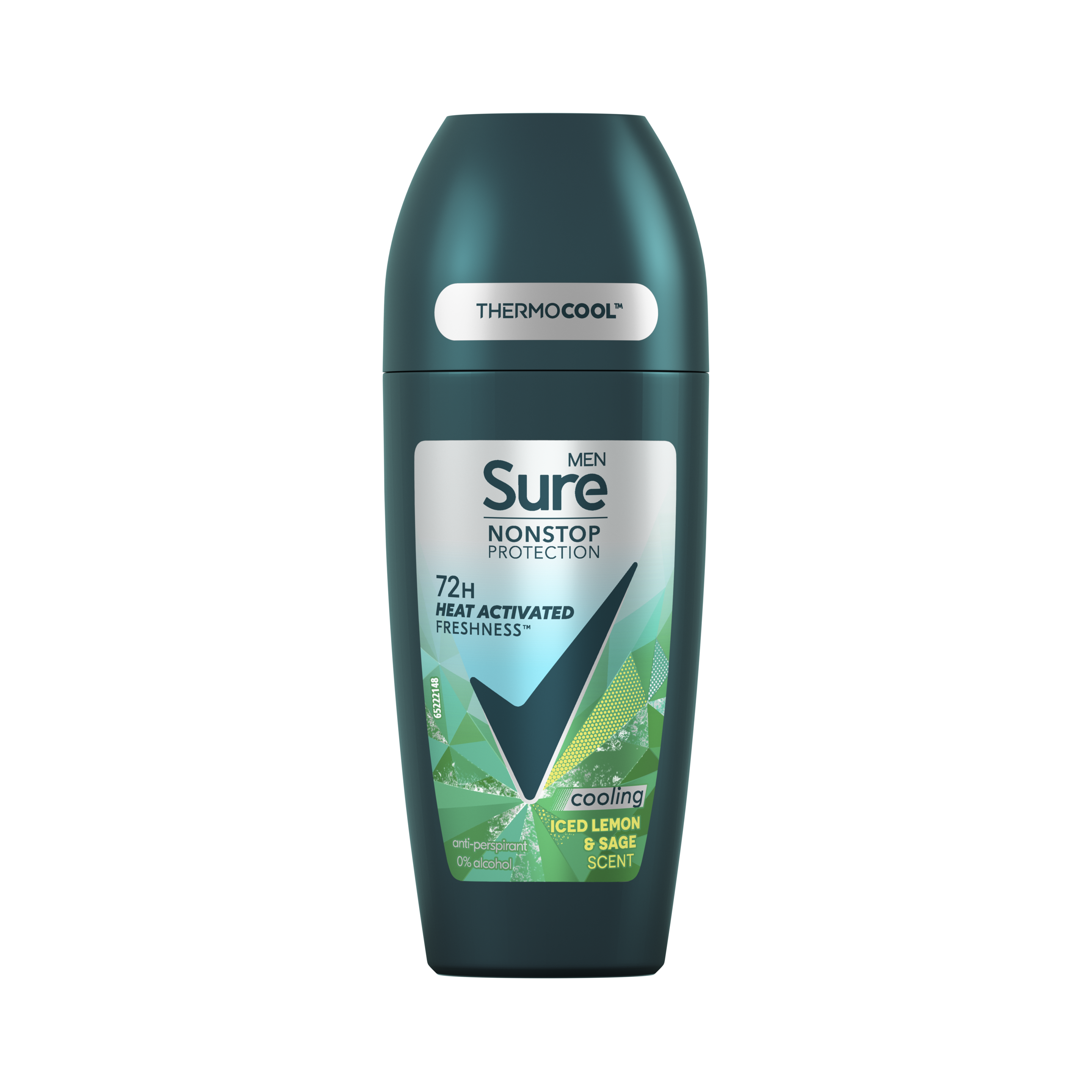 Sure Men Nonstop Protection Iced Lemon & Sage cooling deodorant Anti-Perspirant Roll On 72h non-stop sweat & odour protection 6x 50 ml packshot