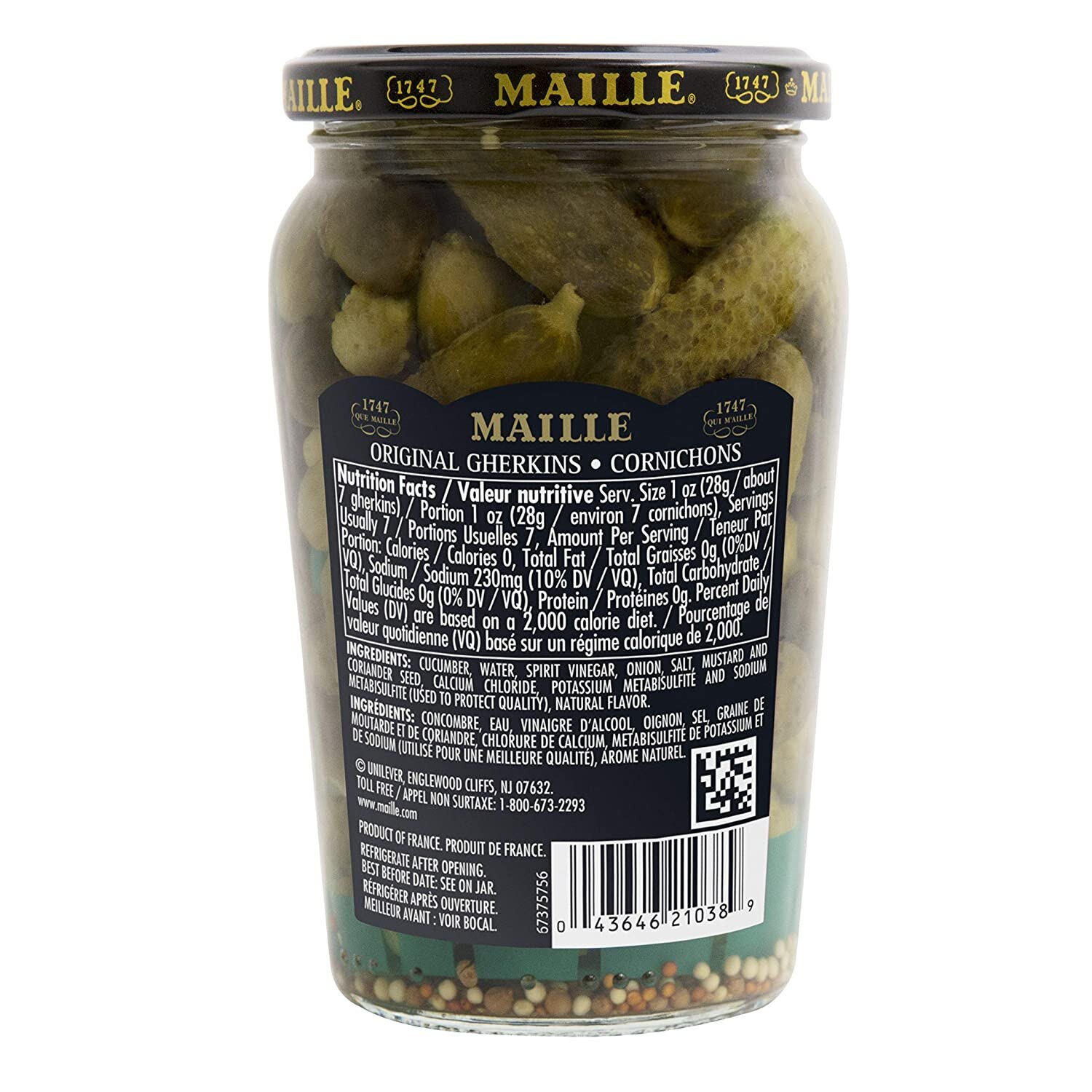 Maille Original Cornichons Gherkins, 13.5fl oz