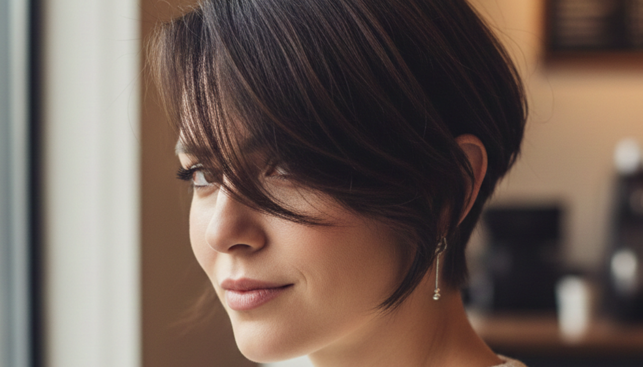 Short Hair with Deep Side Parting-